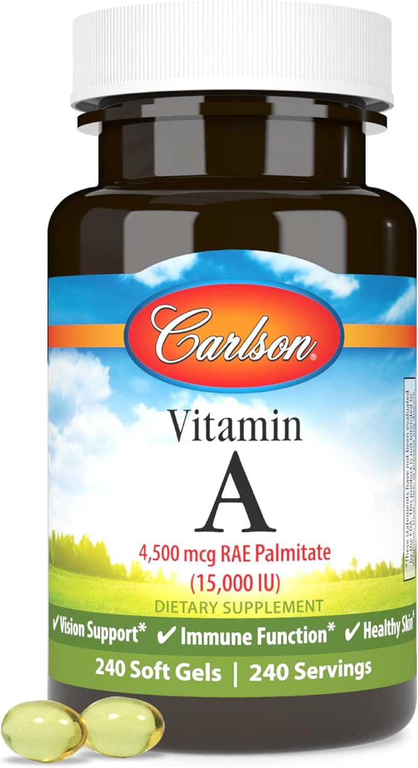Carlson Vitamin A, 15000 IU Palmitate (4500 mcg RAE), Vision…