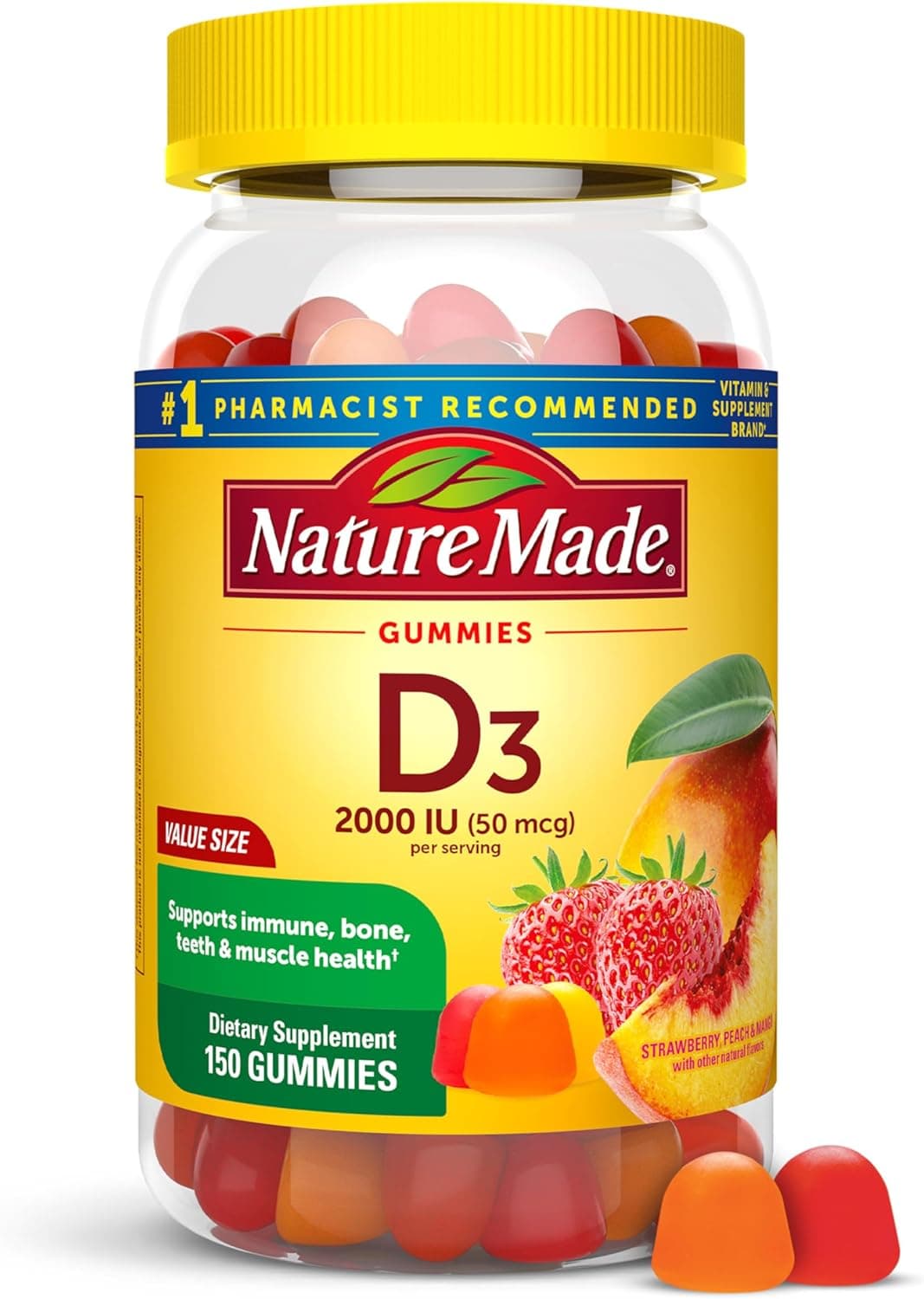 Nature Made Vitamin D3 2000 IU Per Serving Gummies