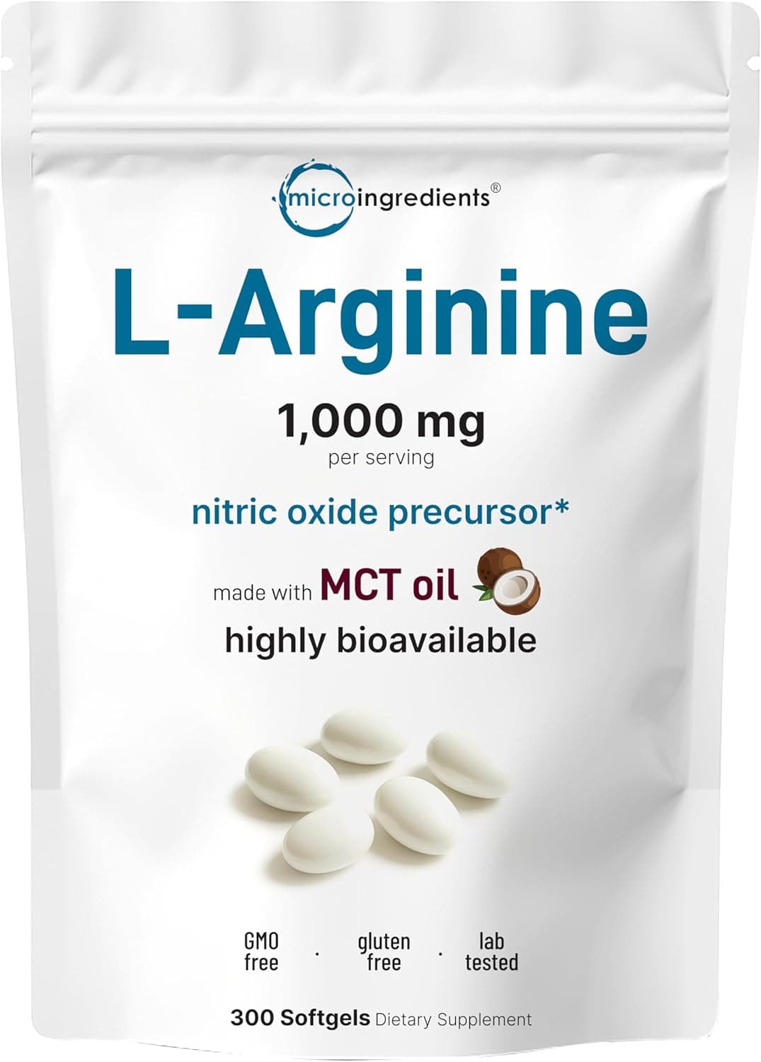 Micro Ingredients L-Arginine 1000mg with MCT Oil