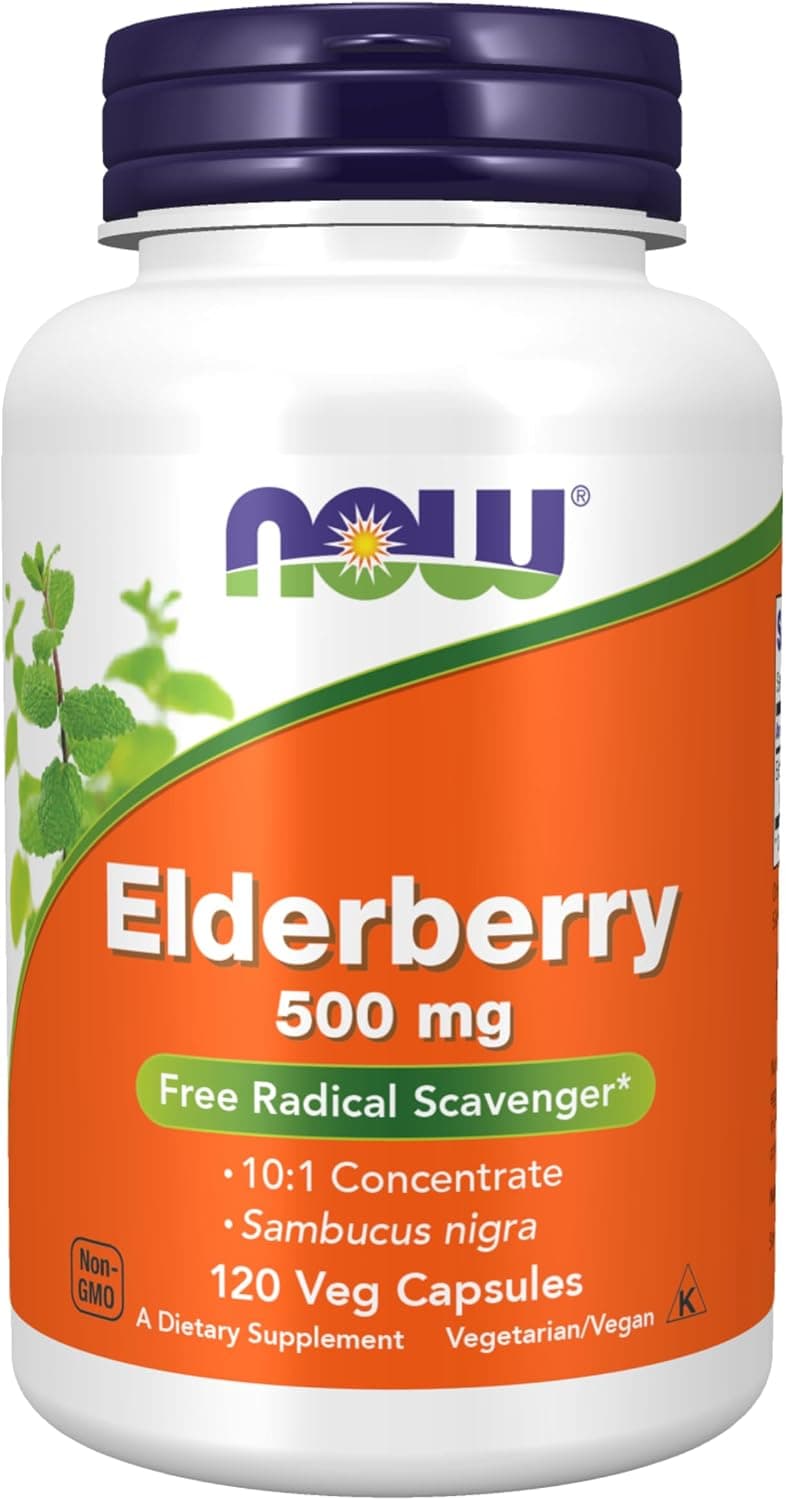 NOW Foods Supplements, Elderberry (Sambucus nigra)500 mg, 10:1…