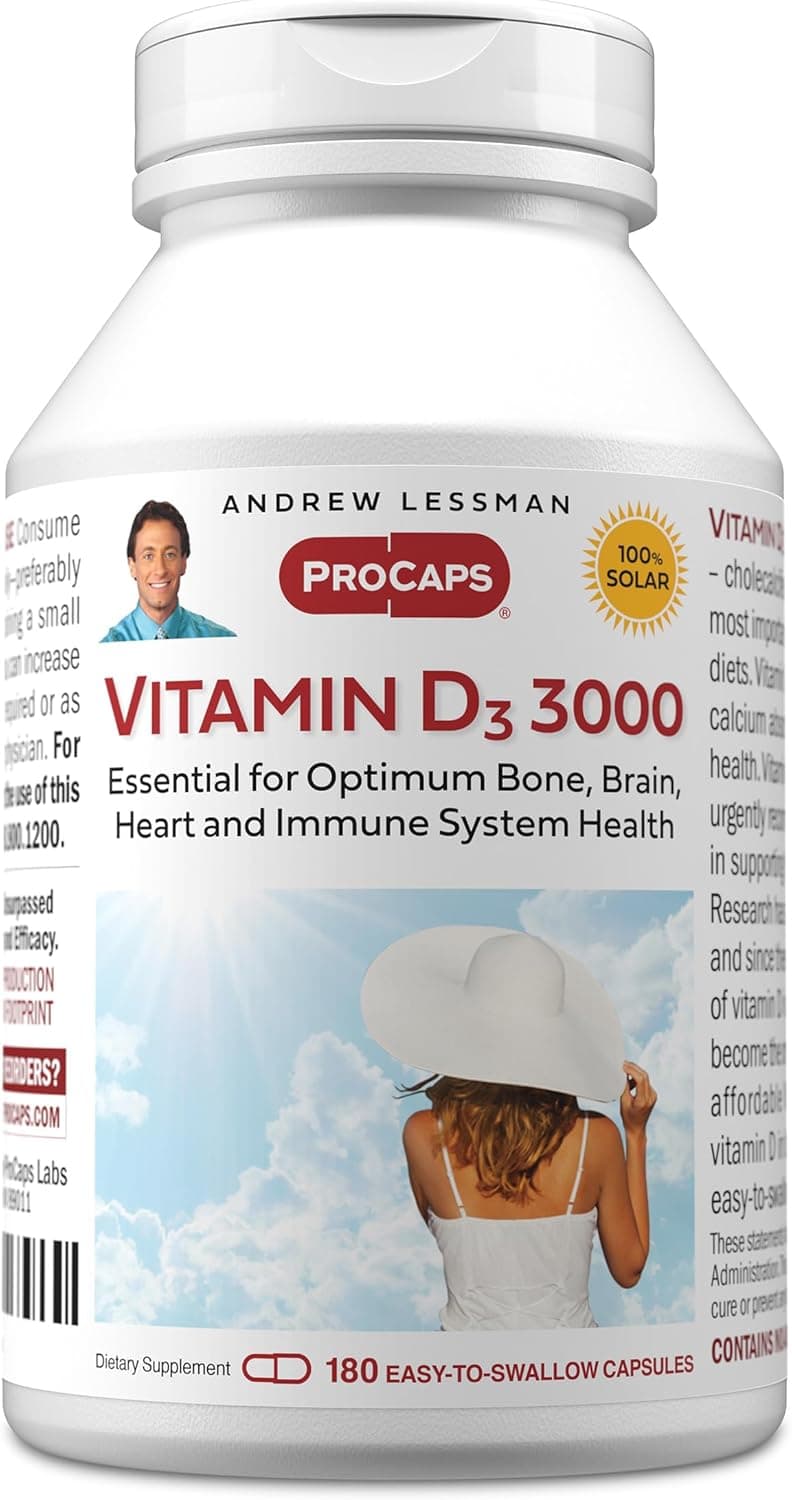 ANDREW LESSMAN Vitamin D3 3000 IU 180 Capsules - High Potency