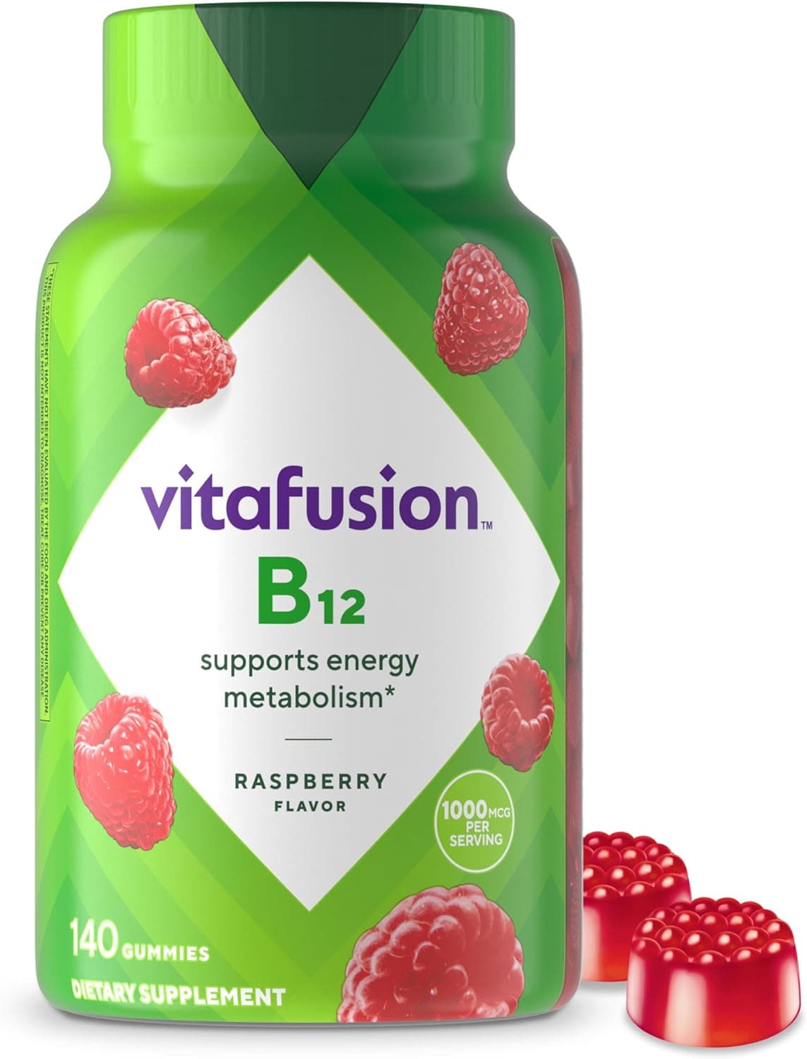 Vitafusion Vitamin B12 1000 mcg | 140 Gummies | Raspberry…