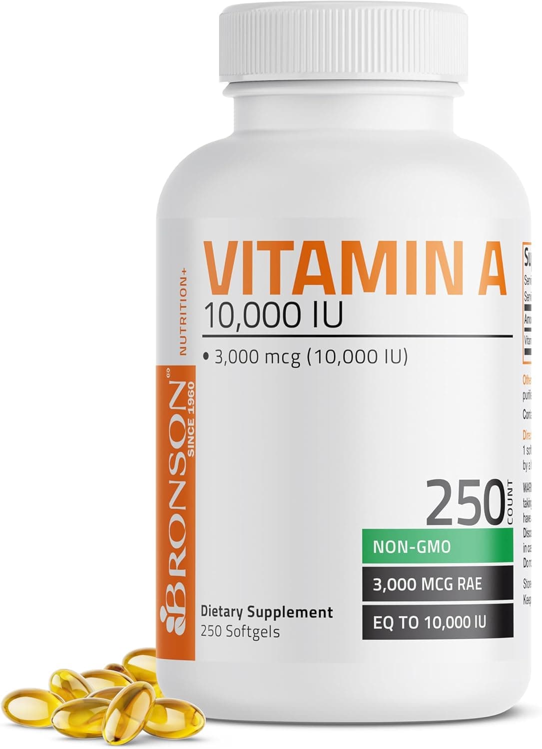 Bronson Vitamin A 10,000 IU Premium Non-GMO Formula Supports…