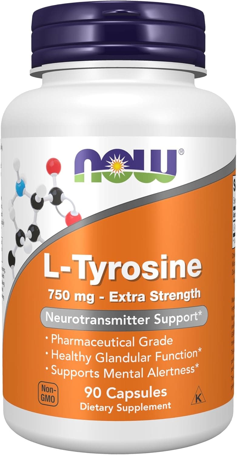 NOW Supplements, L-Tyrosine 750 mg, Supports Mental…