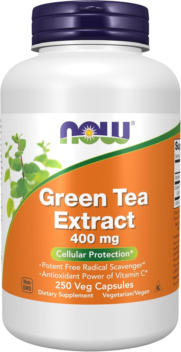 NOW Foods Supplements, Green Tea Extract 400 mg with Vitamin C…