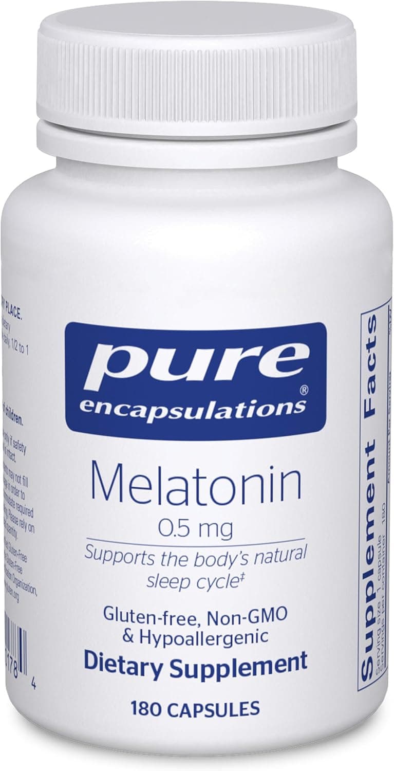 Pure Encapsulations Melatonin 0.5 mg - Natural Sleep Helper…