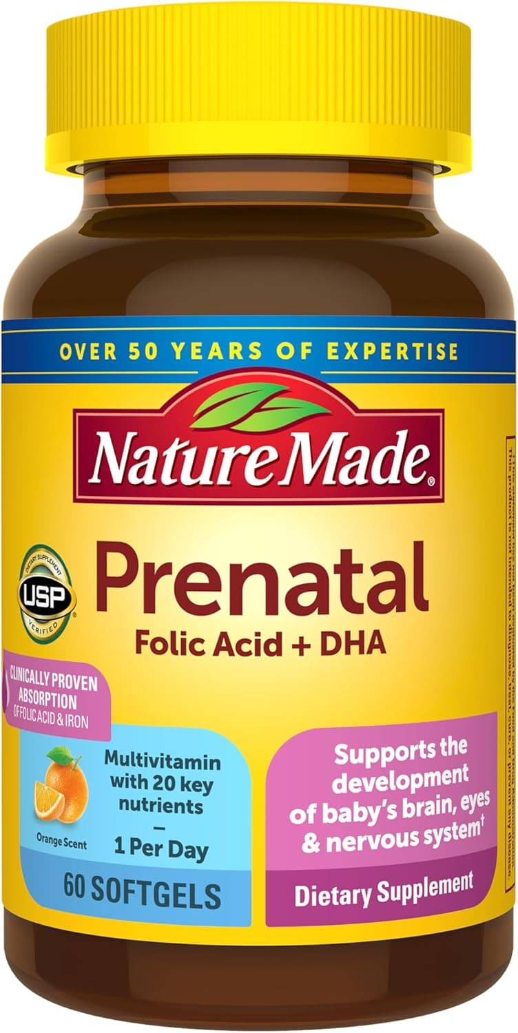 Nature Made Prenatal Vitamins for Women with Folic Acid + DHA