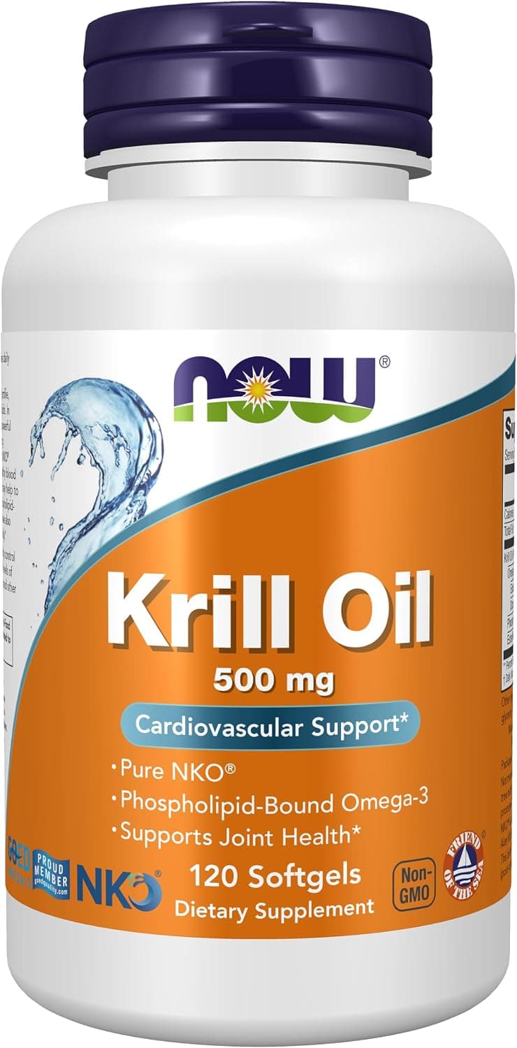 NOW Supplements, Krill Oil 500 mg, Phospholipid-Bound Omega-3…