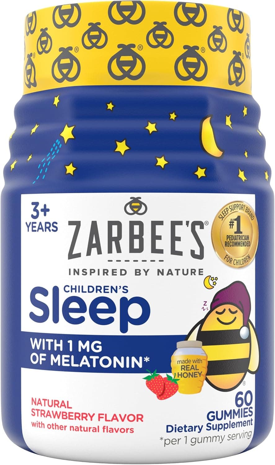 Zarbee’s Kids Sleep, Melatonin 1 Mg Gummies, Natural…