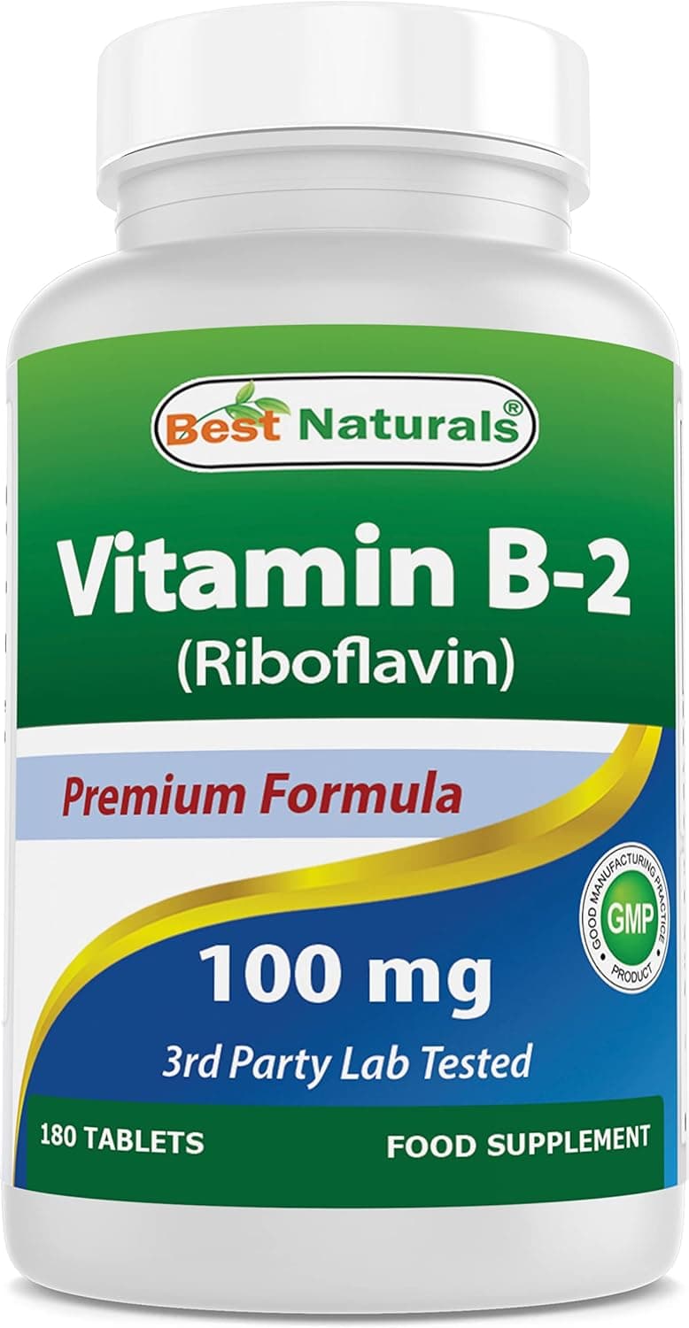 Best Naturals Vitamin B2 (Riboflavin) 100 mg 180 Tablets…