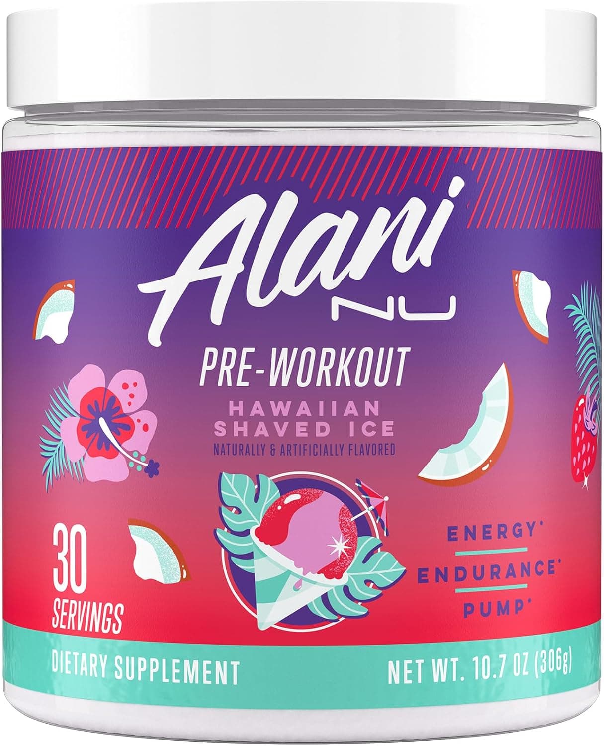 Alani Nu Pre Workout Powder Hawaiian Shaved ICE