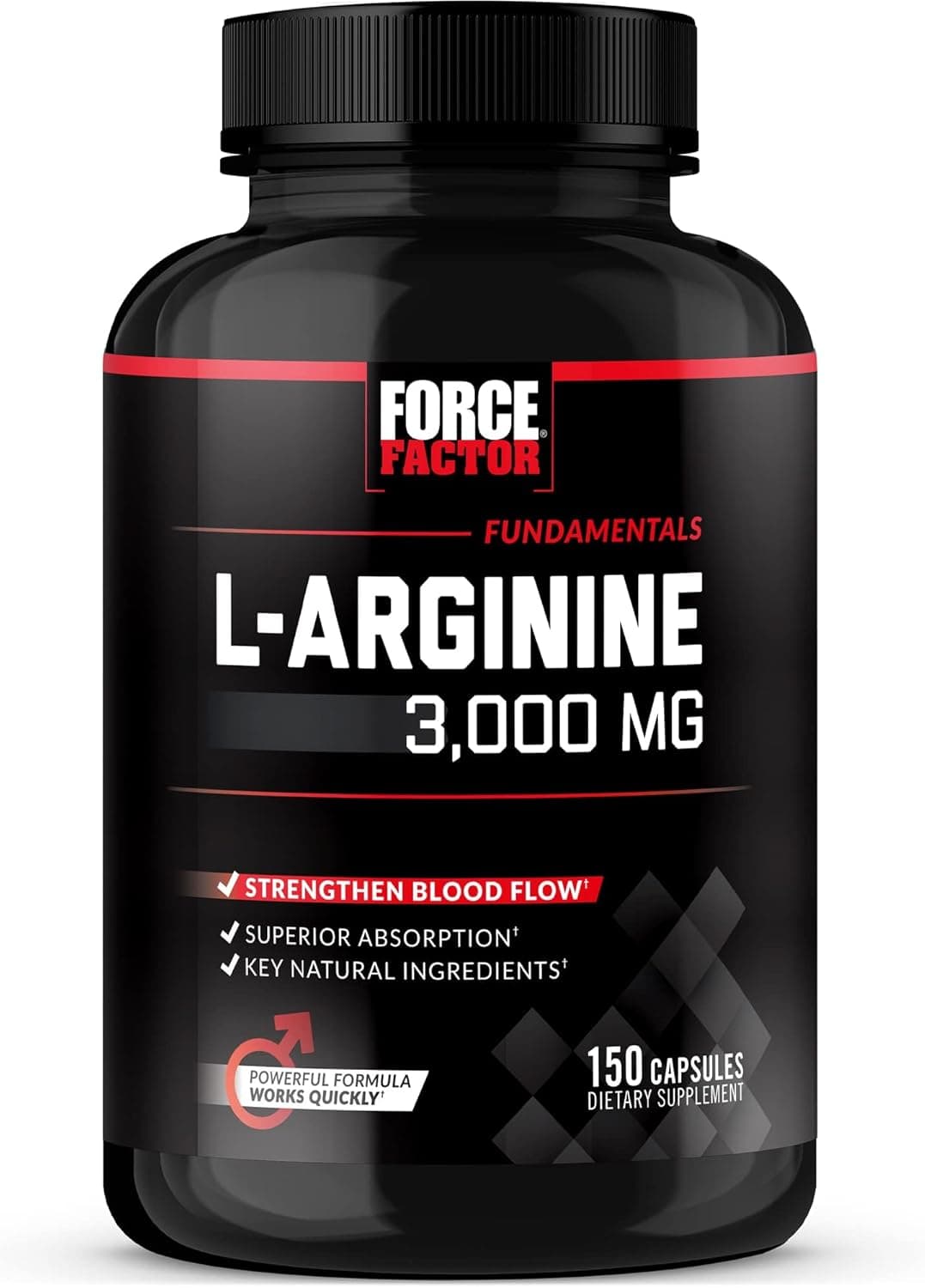 Force Factor L-Arginine Nitric Oxide Supplement with BioPerine…