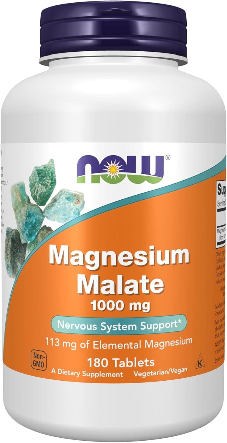 NOW Foods Supplements, Magnesium Malate 1000 mg, Energy…