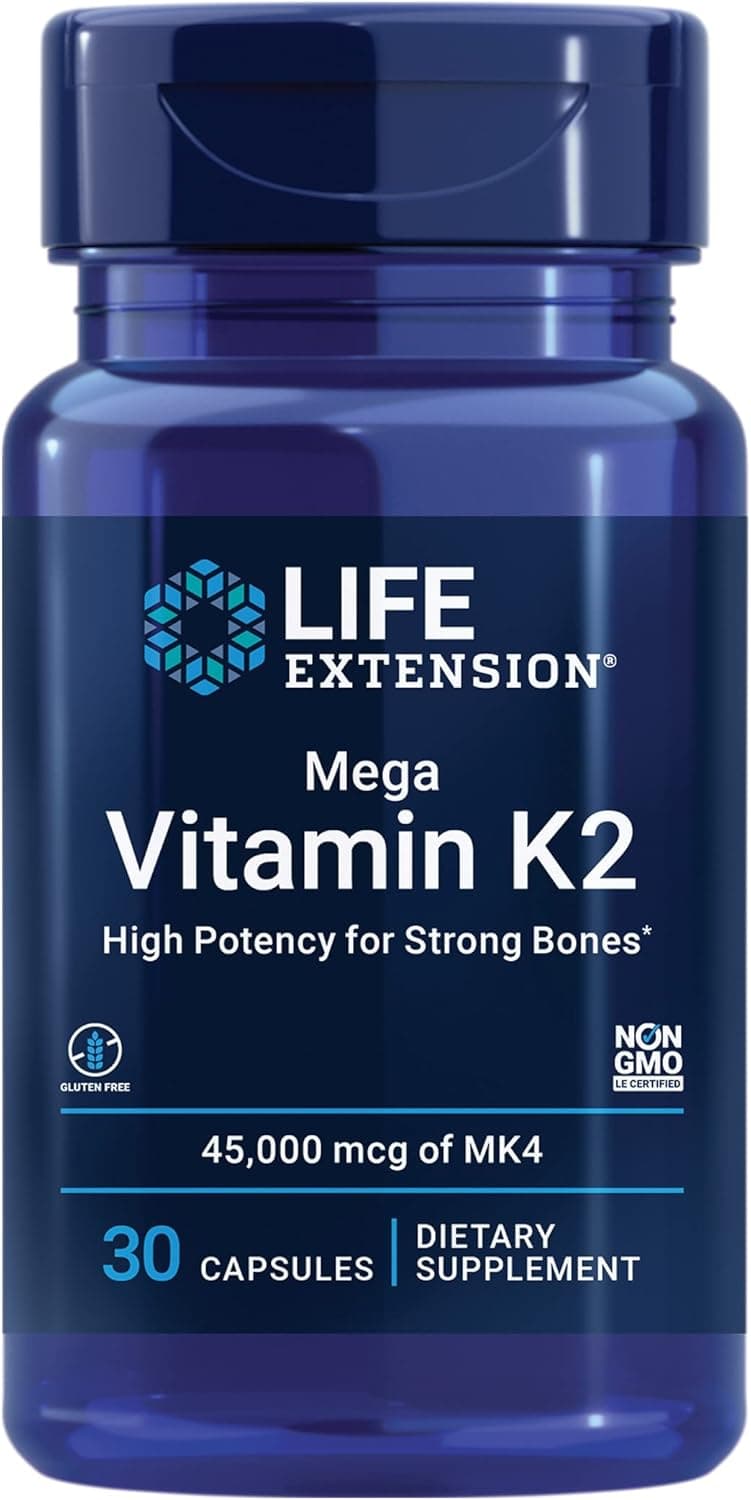 Life Extension Mega Vitamin K2 High Potency for Strong Bones