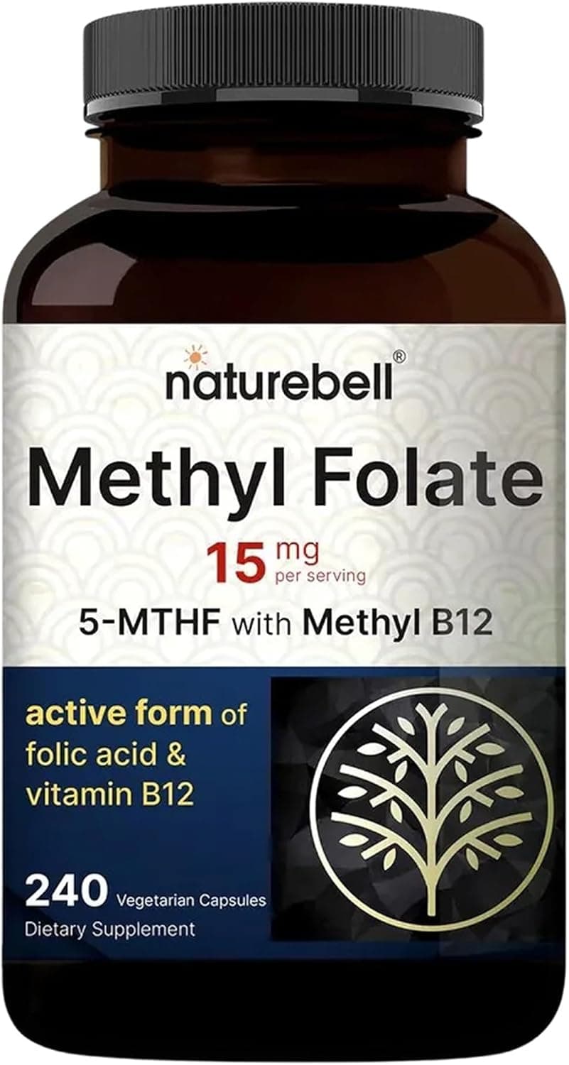 NatureBell Methyl Folate 15mg - 240 Capsules - 5-MTHF…