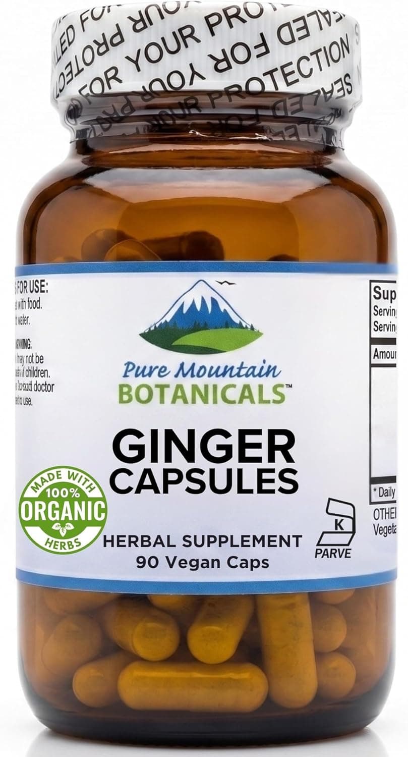 Pure Mountain Botanicals Ginger Capsules - 1000mg Organic…