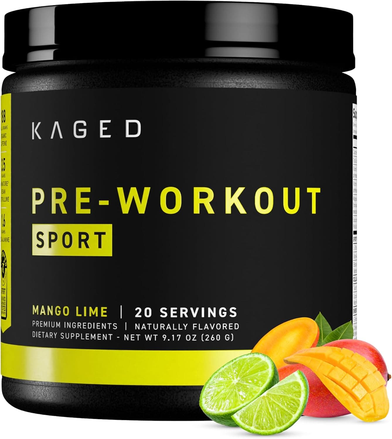 Kaged Sport Pre Workout Powder for Men & Women