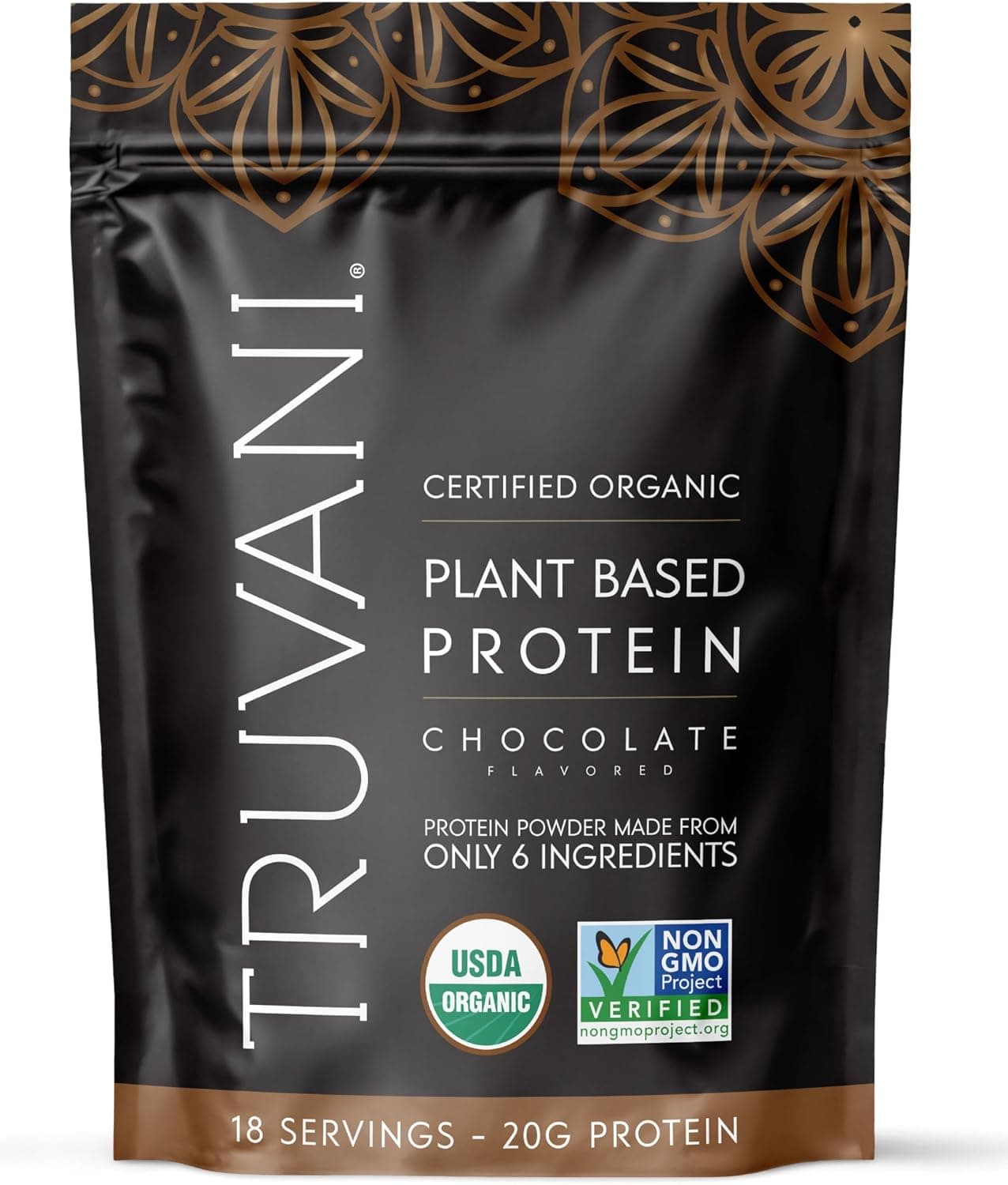 Truvani Organic Vegan Protein Powder | Chocolate | 20g Plant…