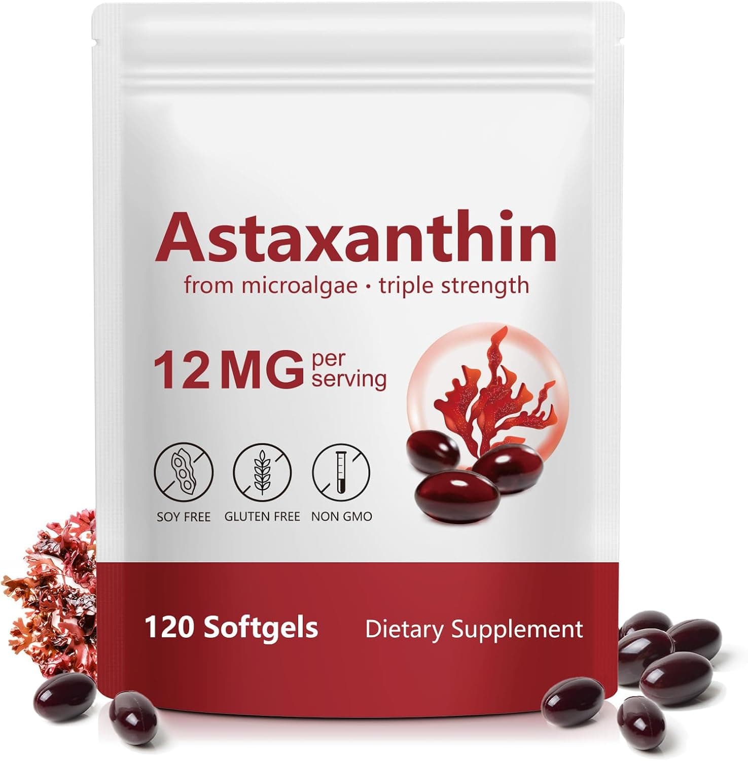 Astaxanthin Supplements 12mg 120 Softgels