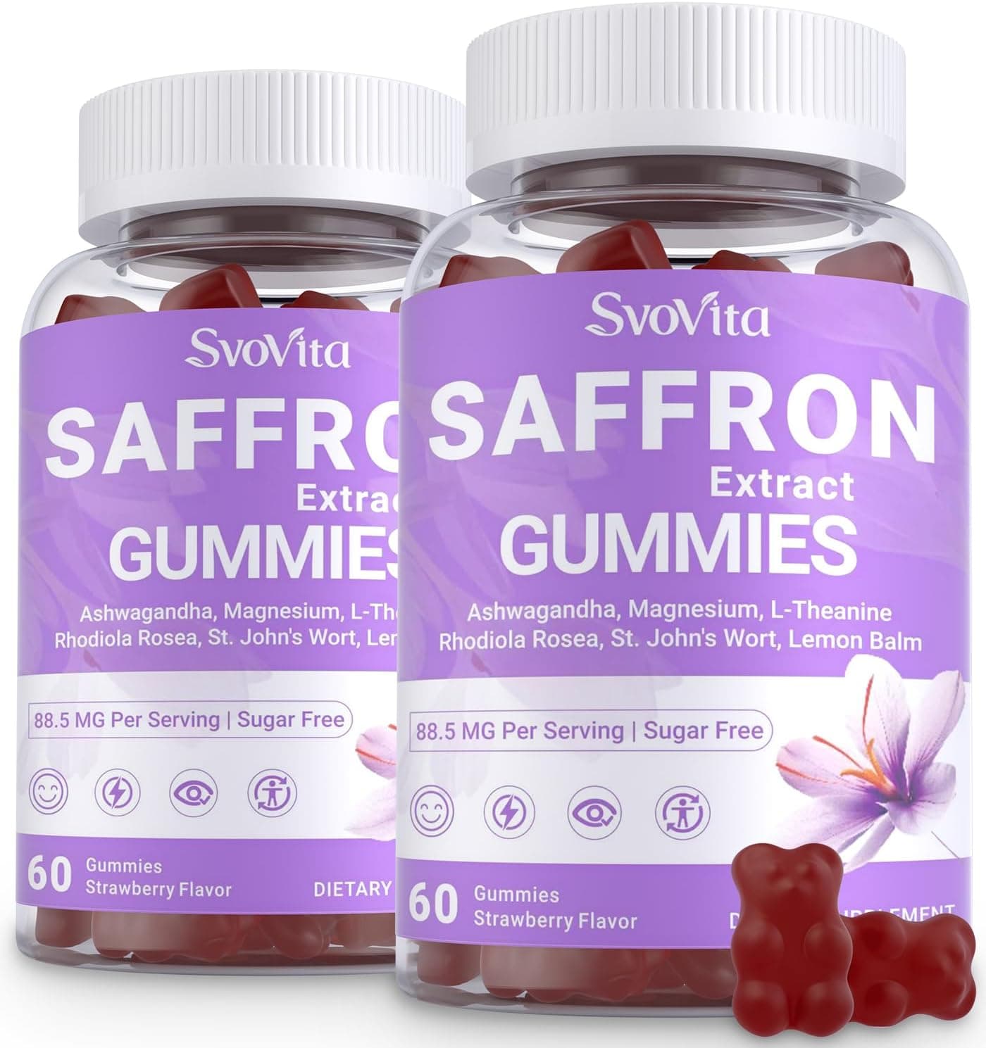 Saffron Gummies Supplements with 88.5 mg Saffron Extract