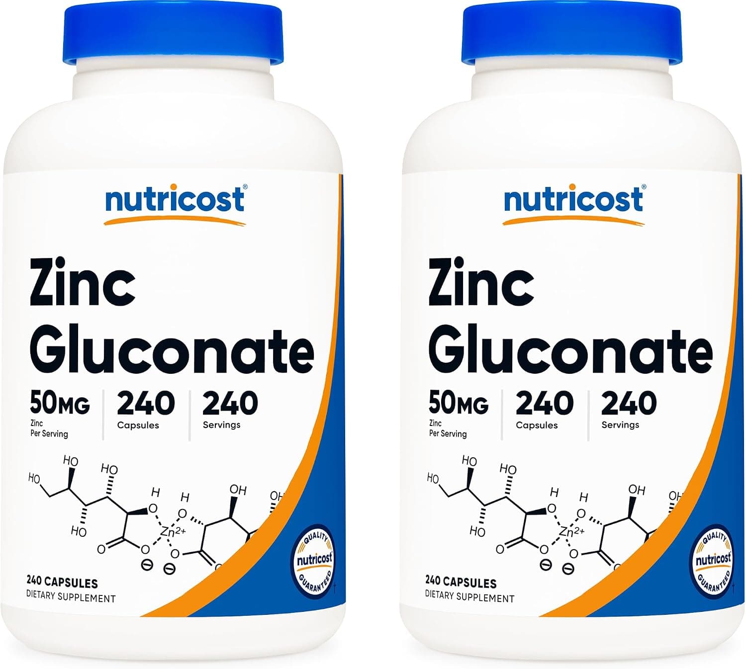 Nutricost Zinc Gluconate (50mg) 240 Veggie Capsules (2…