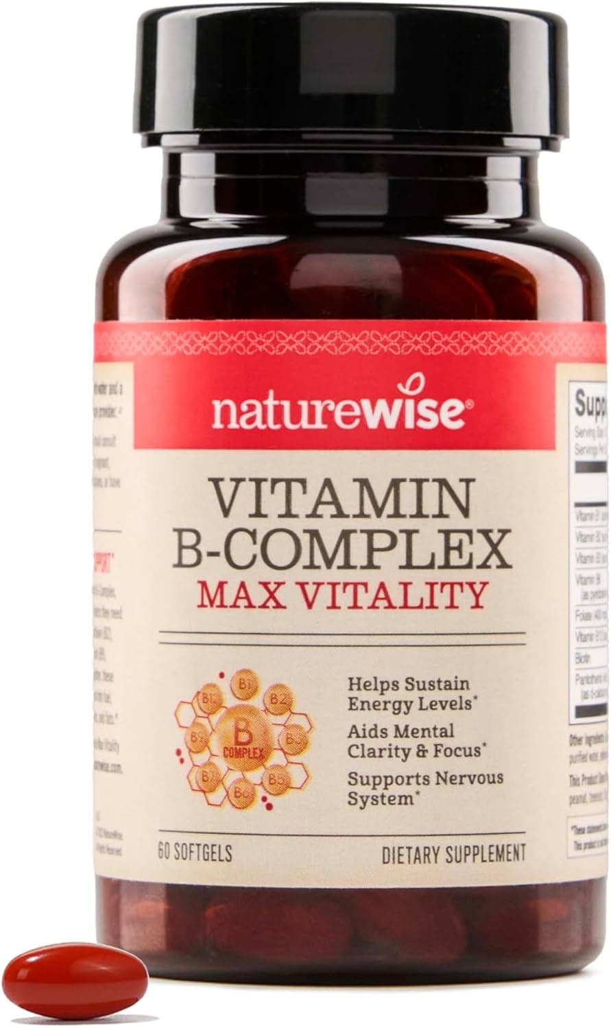 NatureWise Vitamin B Complex with Folic Acid Biotin B1 B2 B3…