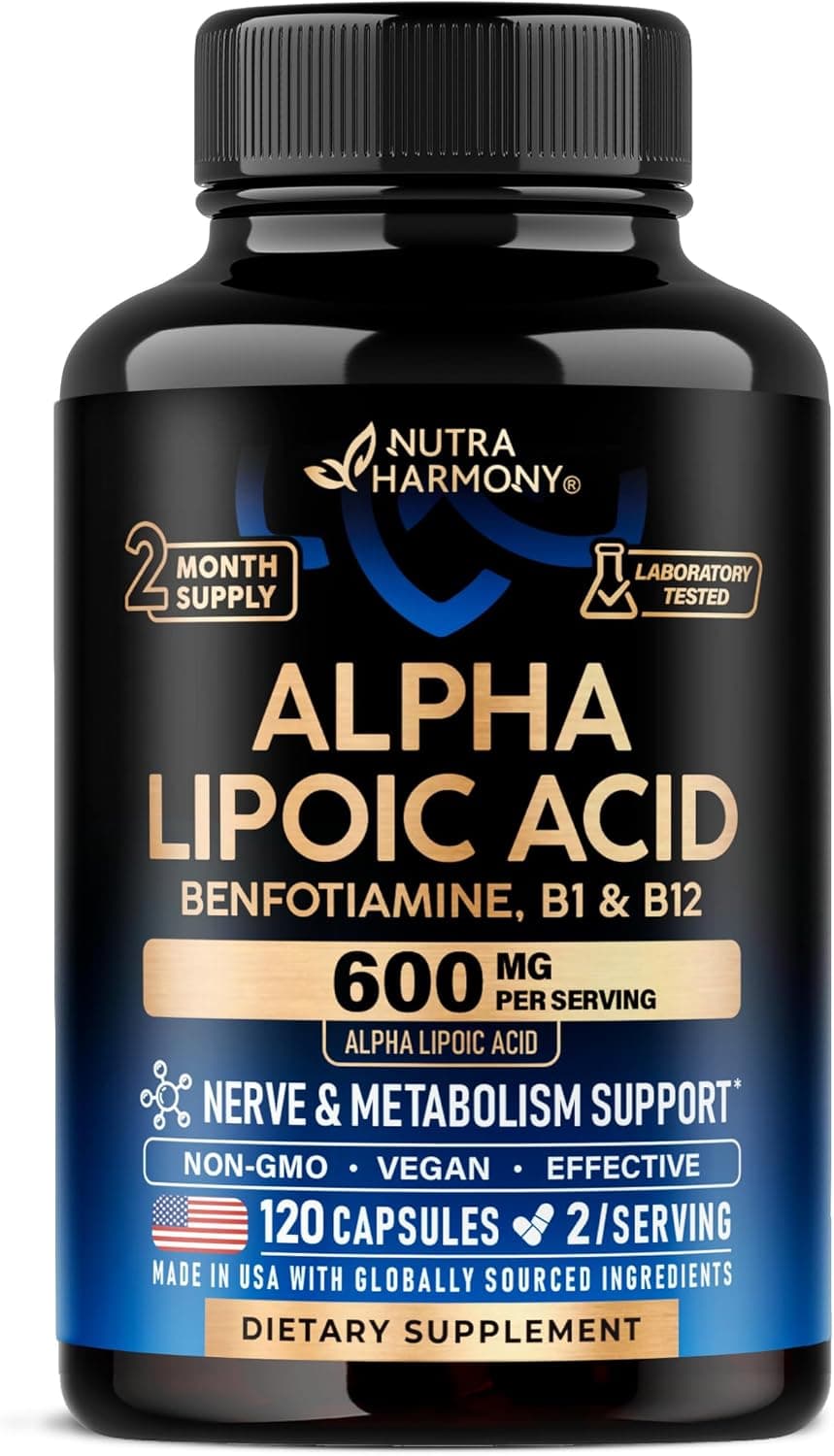 Alpha Lipoic Acid 600mg - ALA Supplement Antioxidant for Nerve