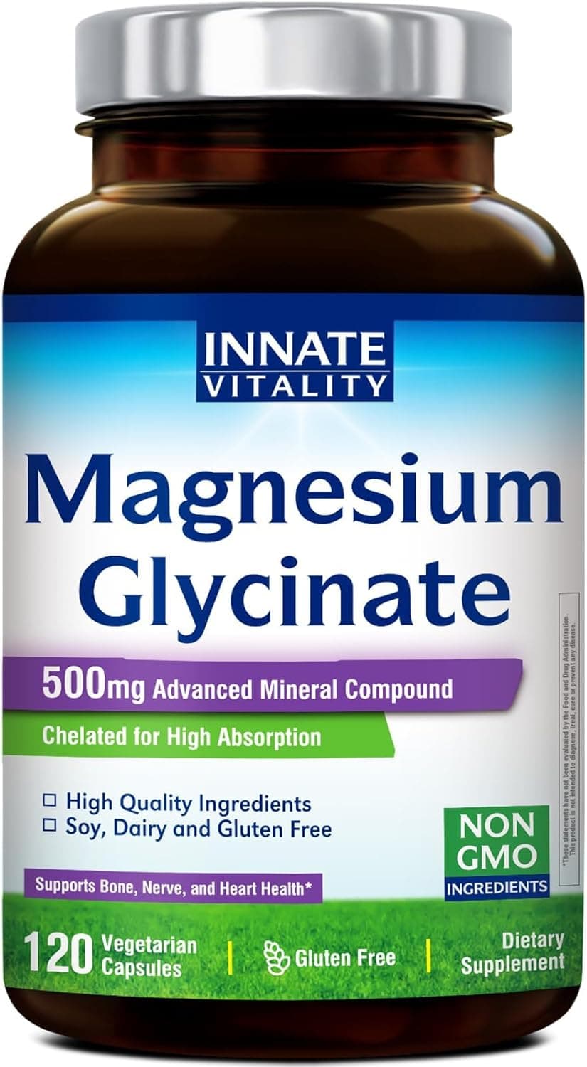 Innate Vitality Magnesium Glycinate 500mg | 70mg Elemental…