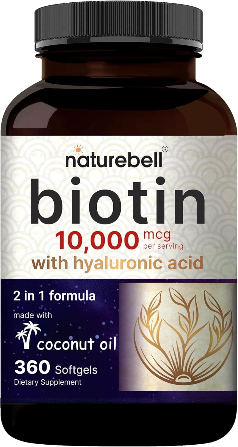 NatureBell Biotin 10000mcg + Hyaluronic Acid 25mg | 360…