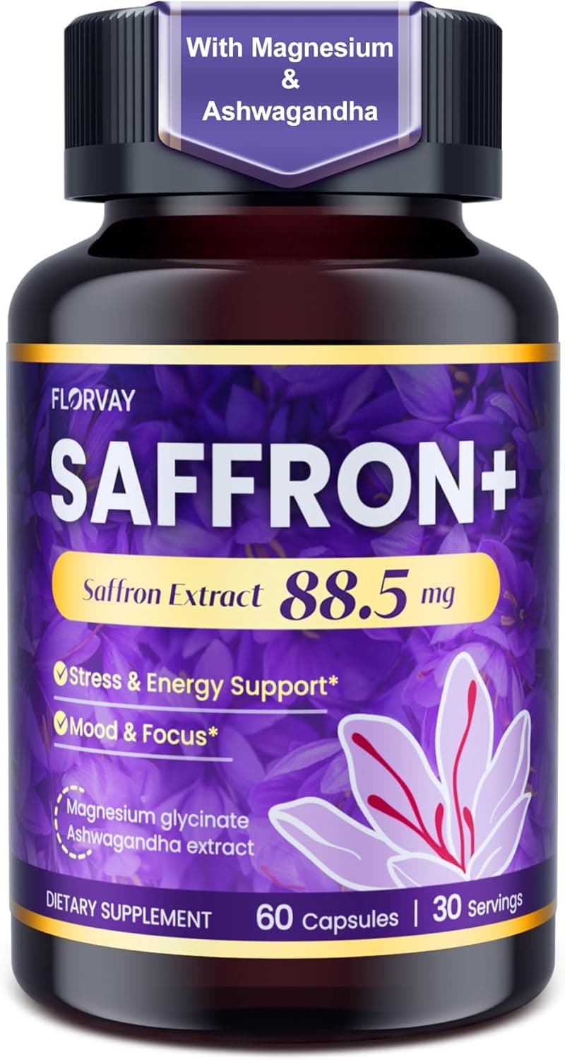 Saffron Extract Supplements 88.5mg for Women with Ashwagandha…
