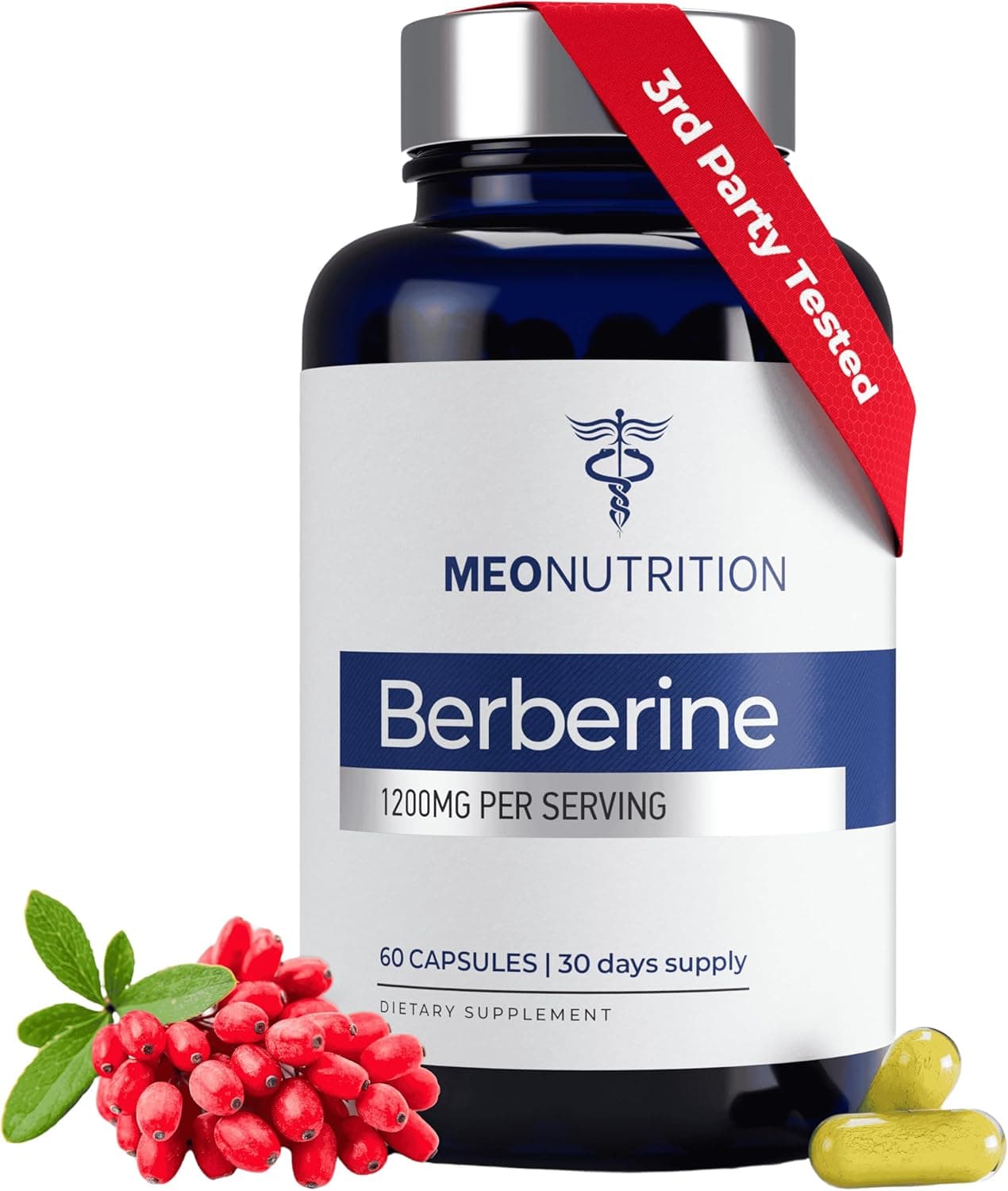 Berberine Supplement 1200mg HCI - 60 Capsules