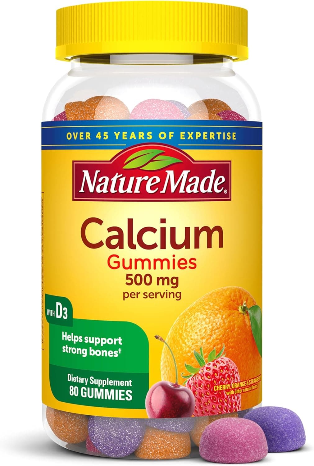 Nature Made Calcium Gummies 500 mg Per Serving with Vitamin D3