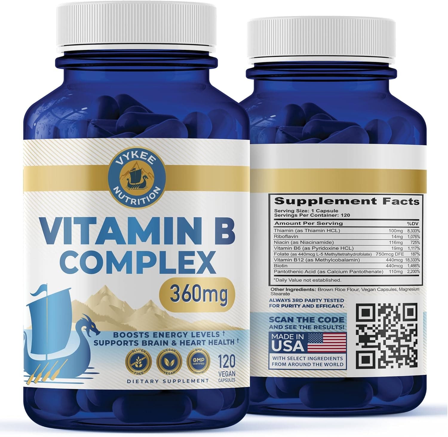 Vykee Nutrition B Complex Supplement – High-Potency B Vitamins…