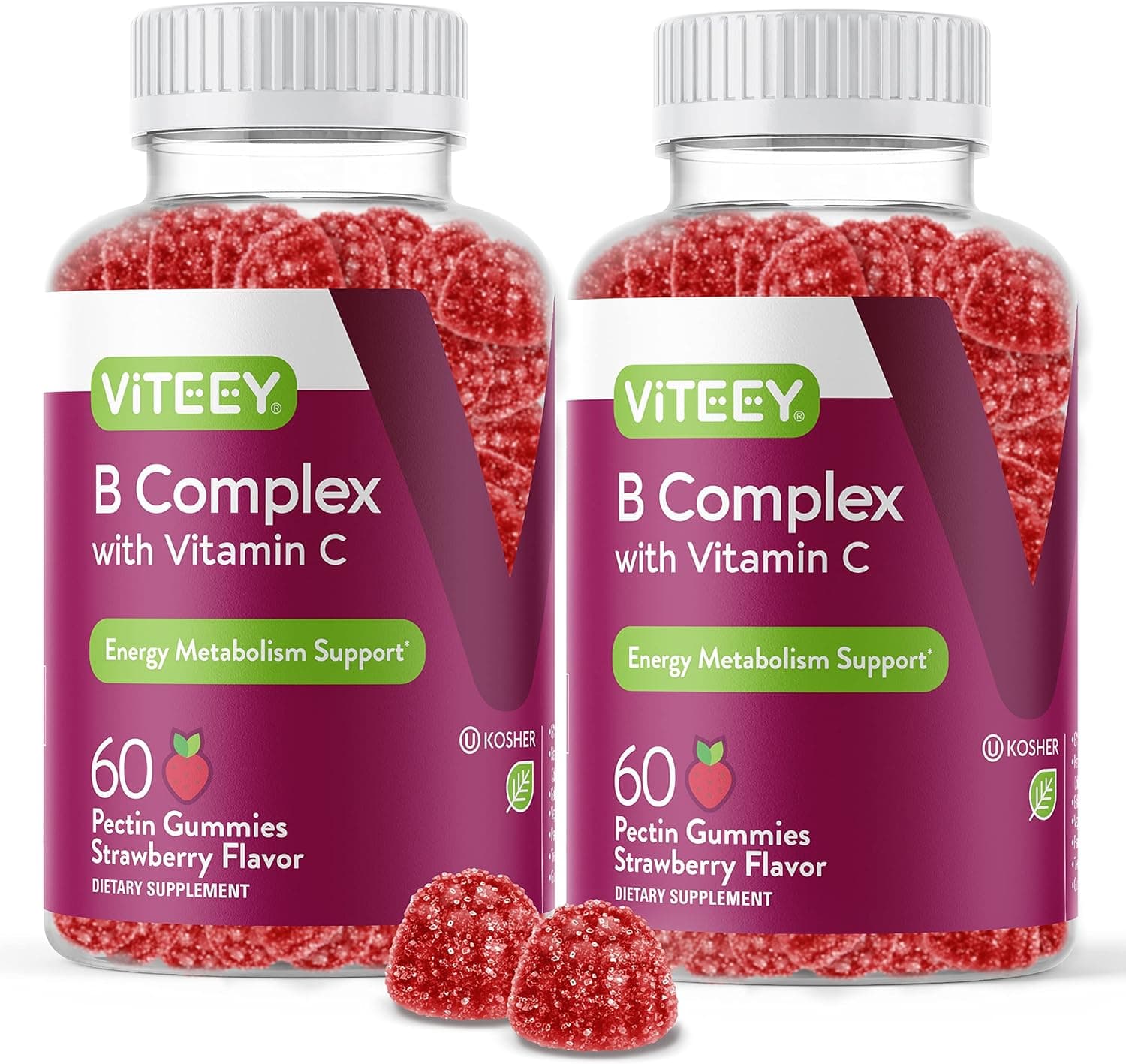 Viteey Vitamin B Complex Gummies with Vitamin C - 120 Count…
