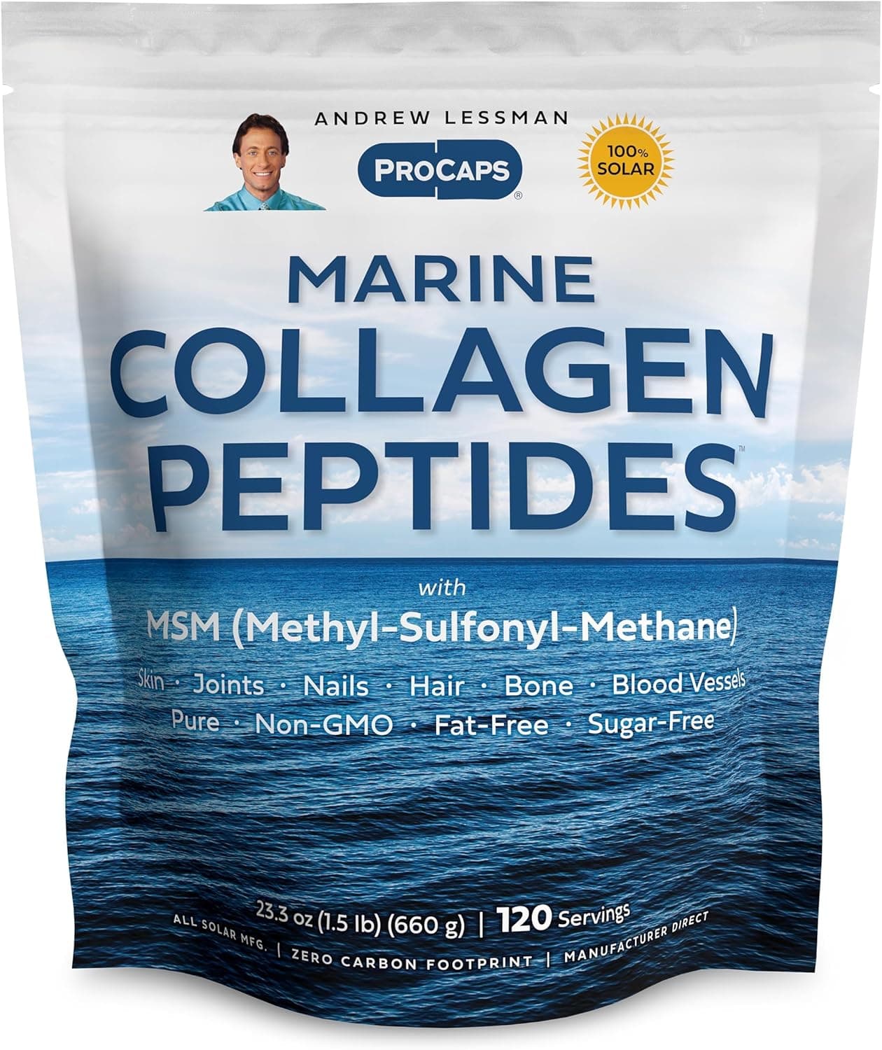 ANDREW LESSMAN Marine Collagen Peptides Powder and MSM 120…