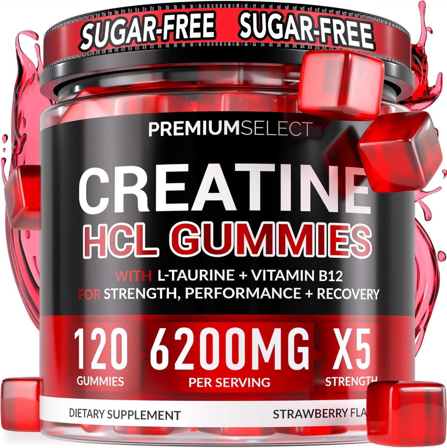 Creatine HCL for Adults 120 Gummies 6200mg - HCL Creatine…
