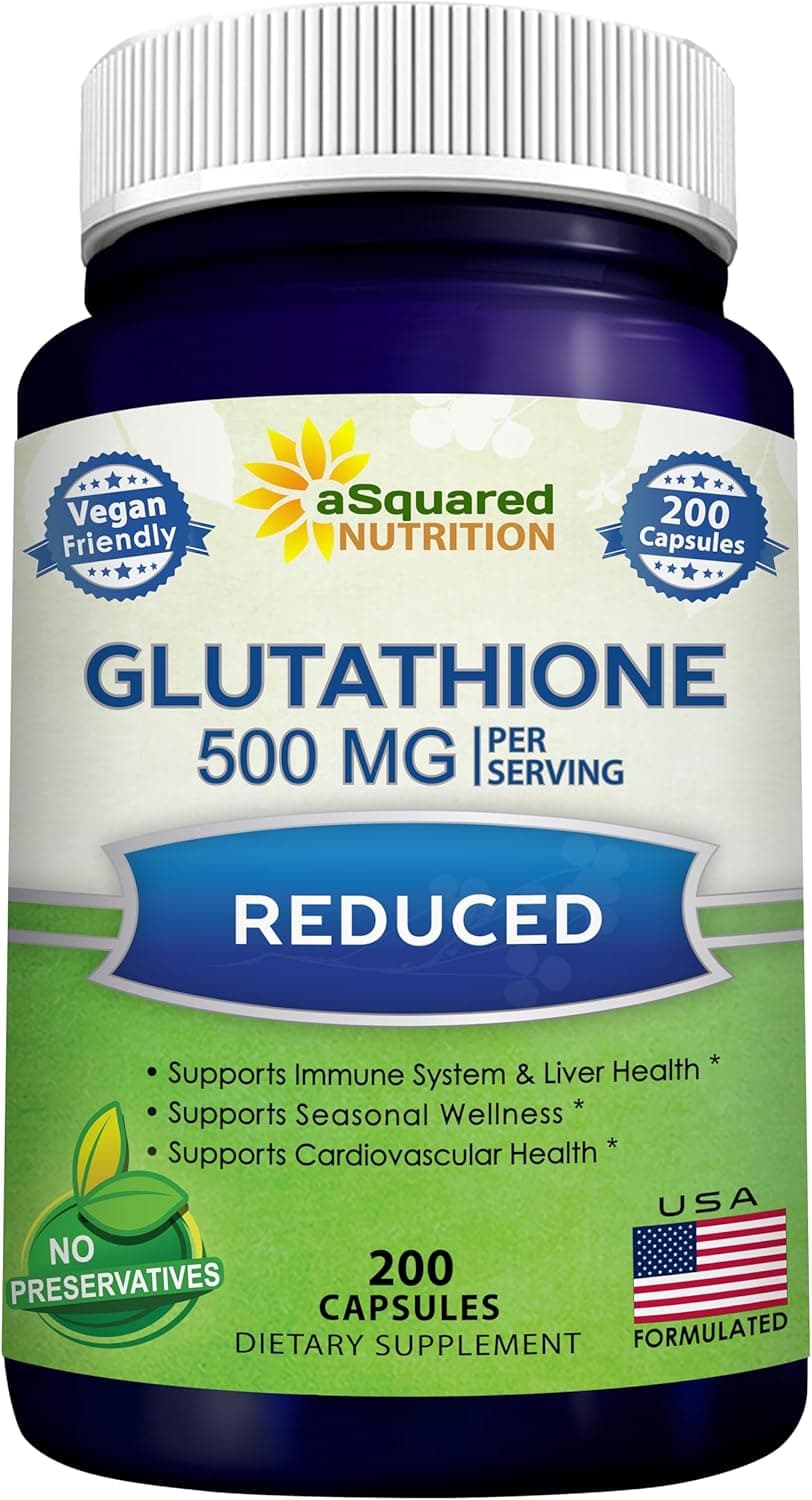 aSquared Nutrition Reduced Glutathione 500mg Per Serving…