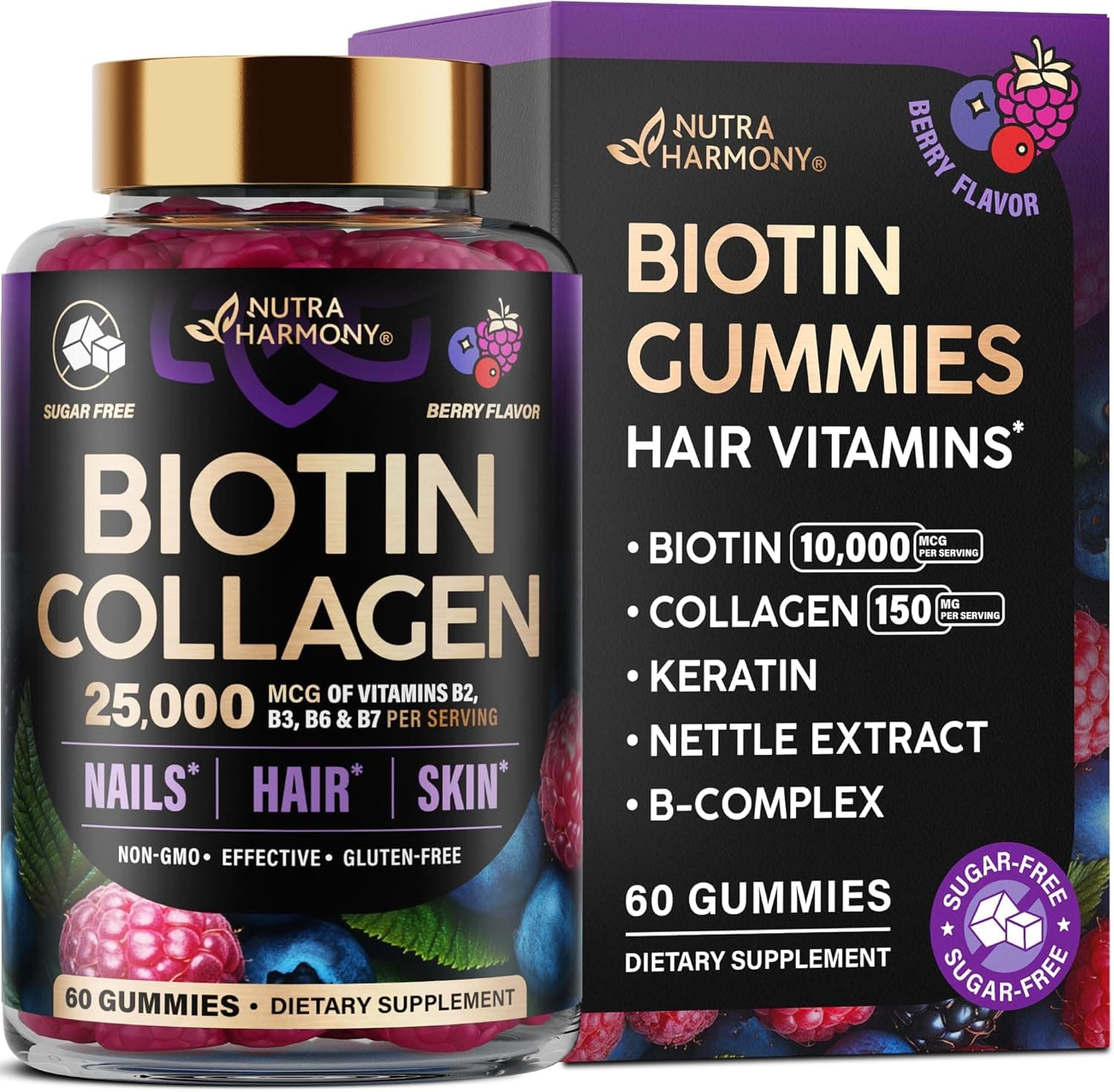 Biotin Gummies with Collagen - Hair Growth Support