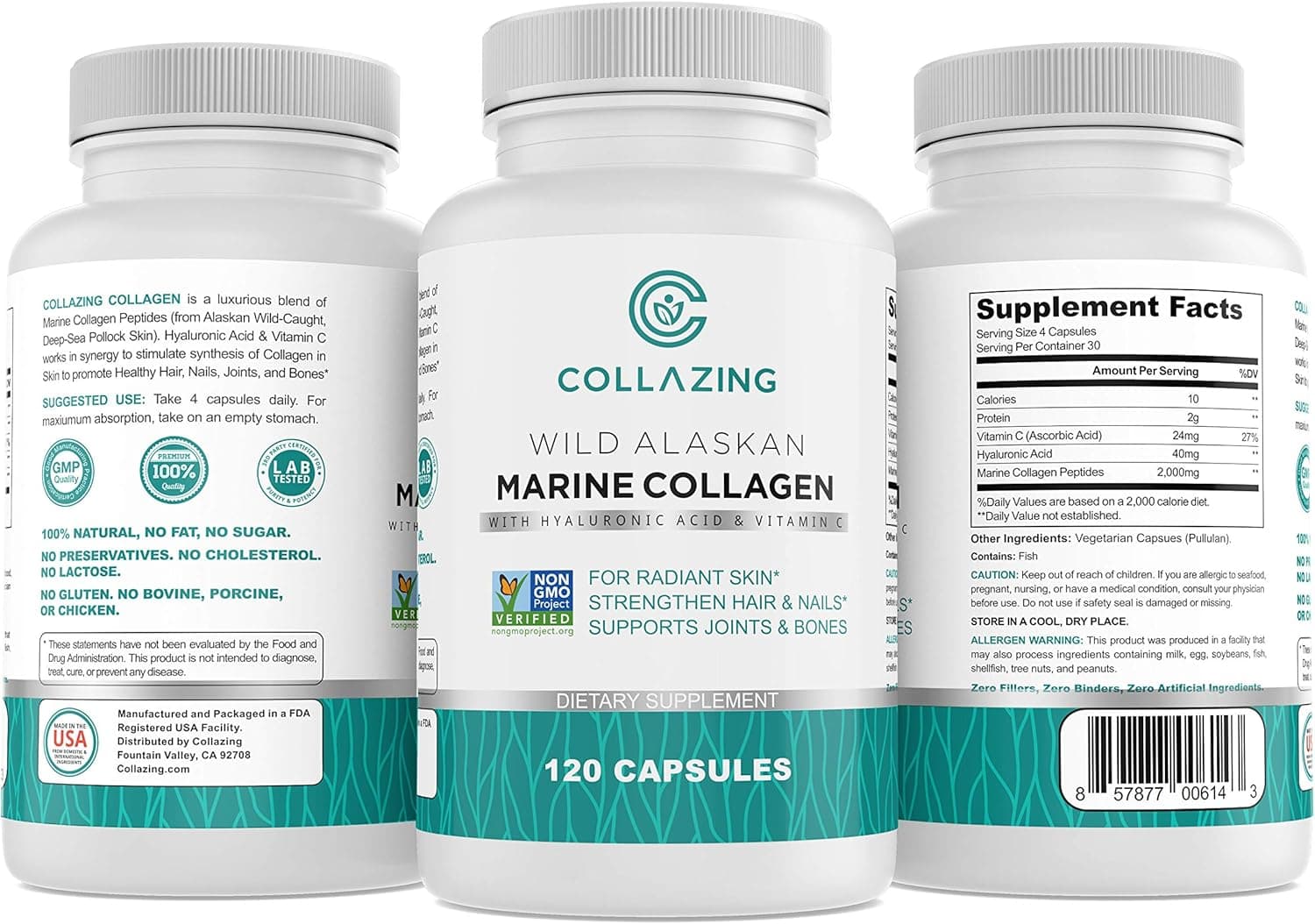 Alaskan Wild-Caught Marine Collagen Peptides with Hyaluronic…