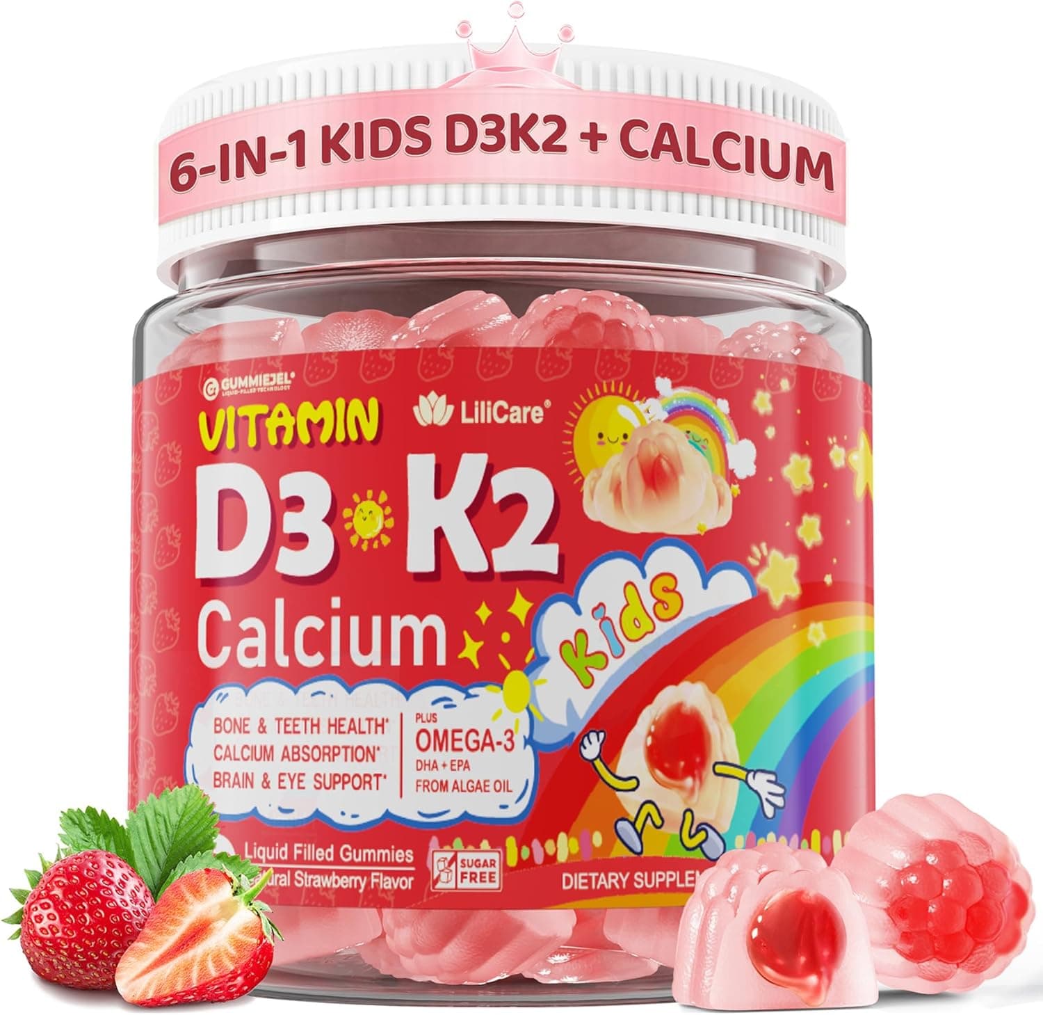 Vitamin D3 K2 + Calcium Liquid-filled Gummies for Kids & Teens