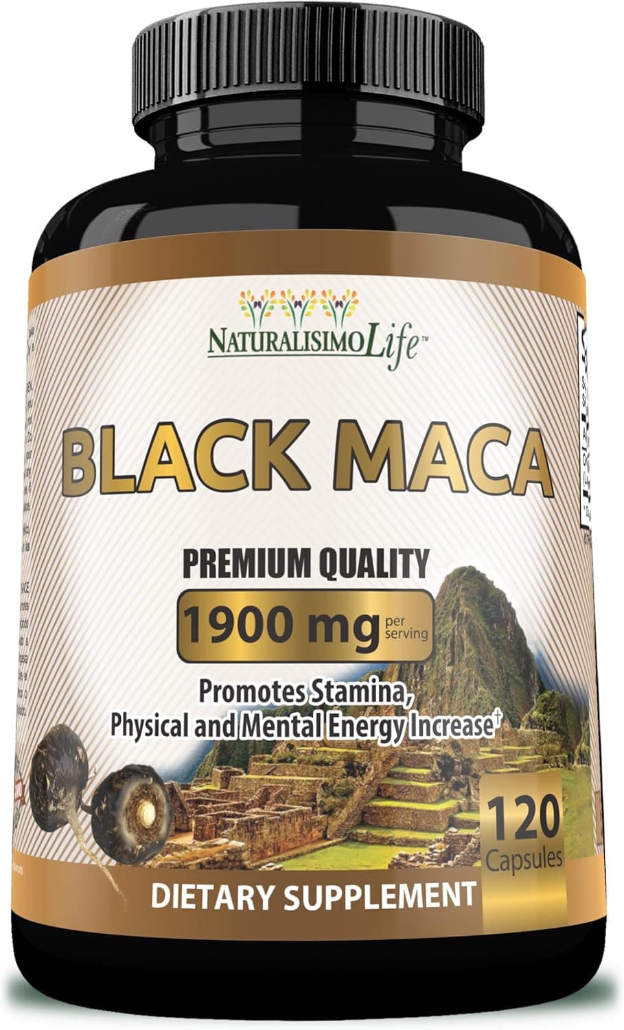 Organic Black Maca 1,900 mg per Serving Natural Energy Booster…