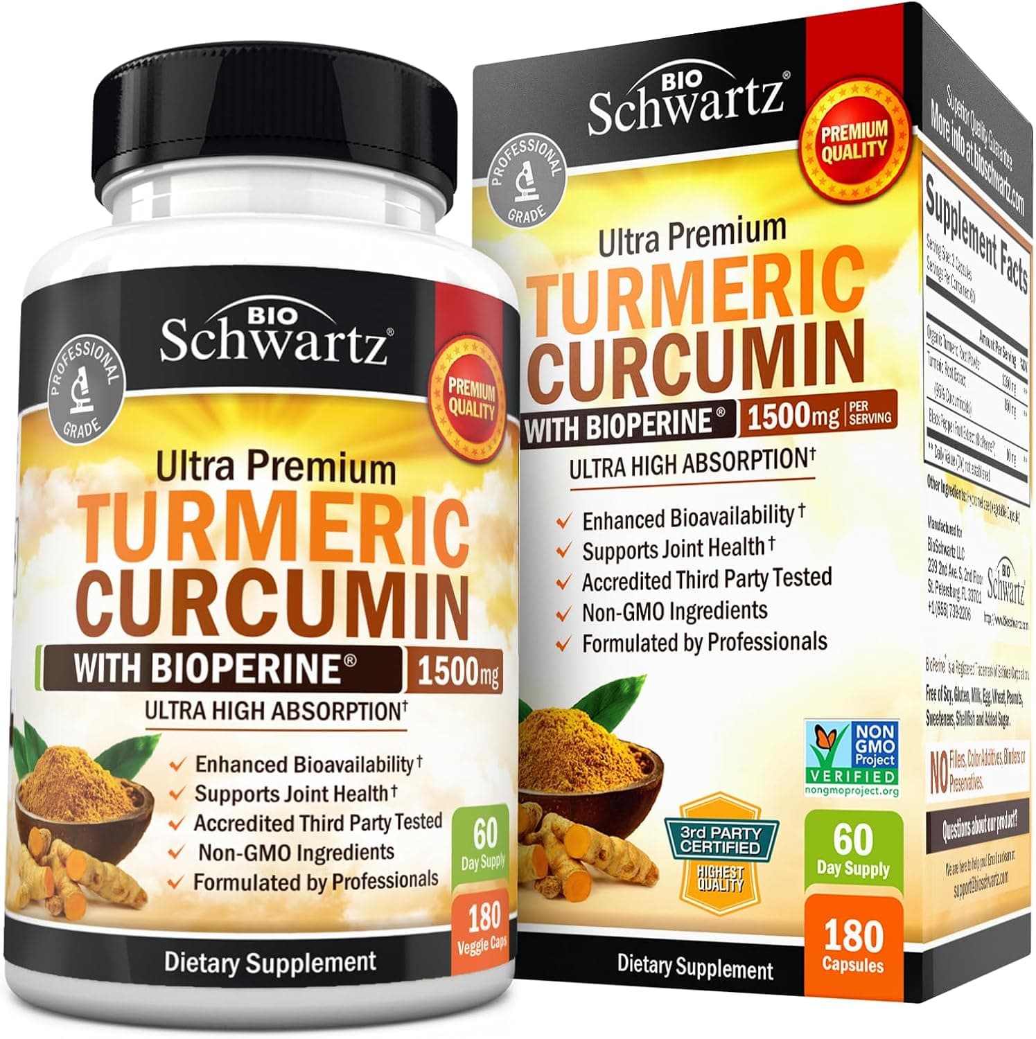 Turmeric Curcumin with Black Pepper Extract 1500mg - High…