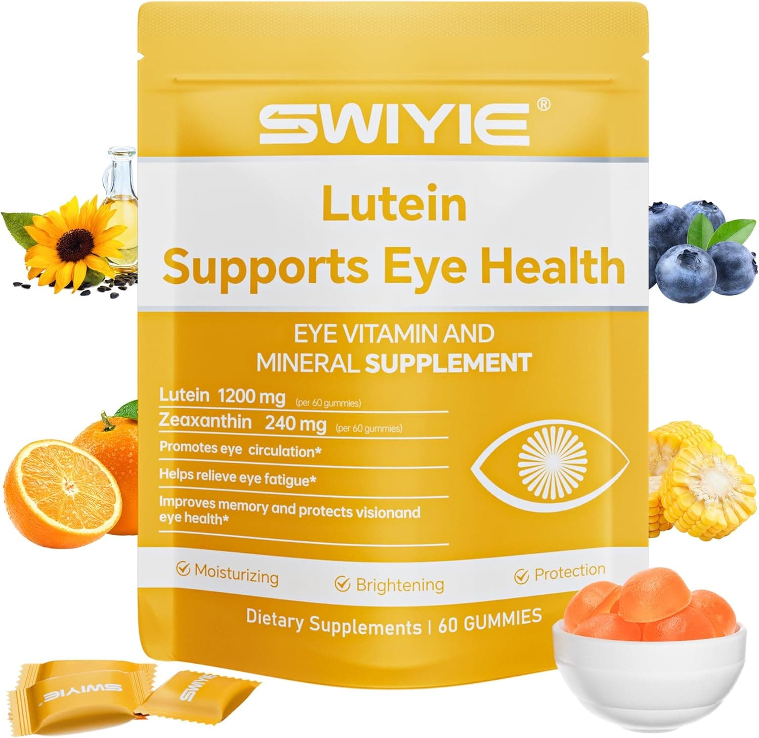 Lutein Gummies – Eye Vitamin and Mineral Supplement with 20mg…