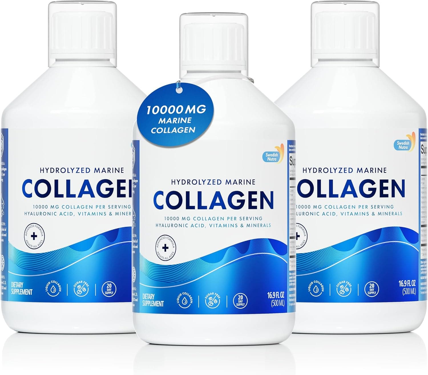 Swedish Nutra - 10,000 mg Hydrolyzed Marine Collagen Liquid…