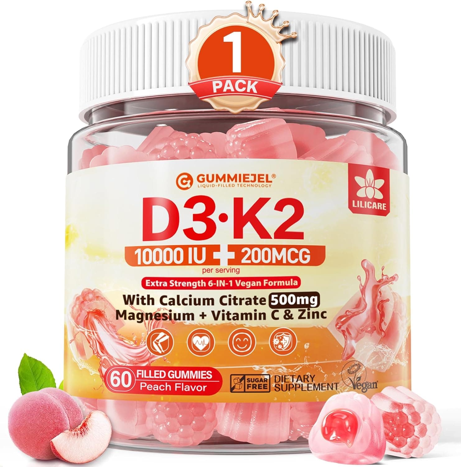 Vitamin D3 K2 Gummies 5000IU / 10