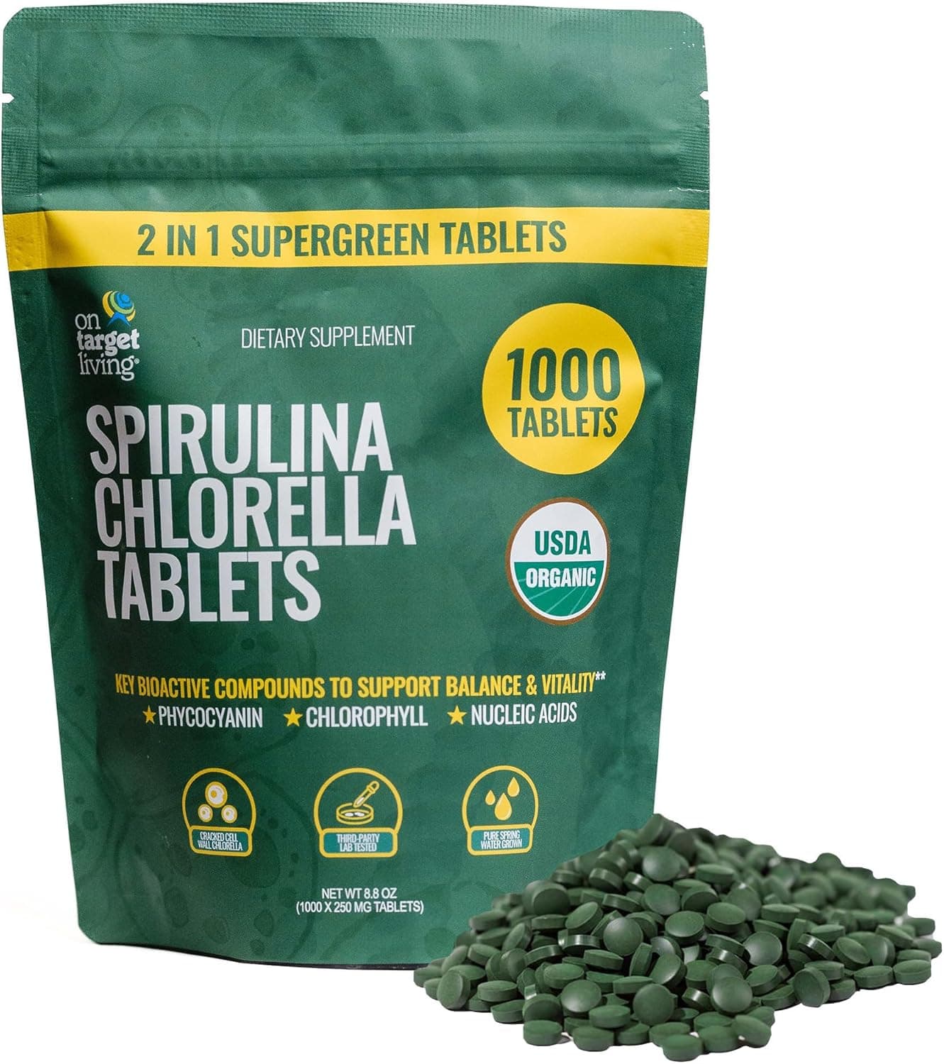 On Target Living Organic Spirulina Chlorella | Supergreens…