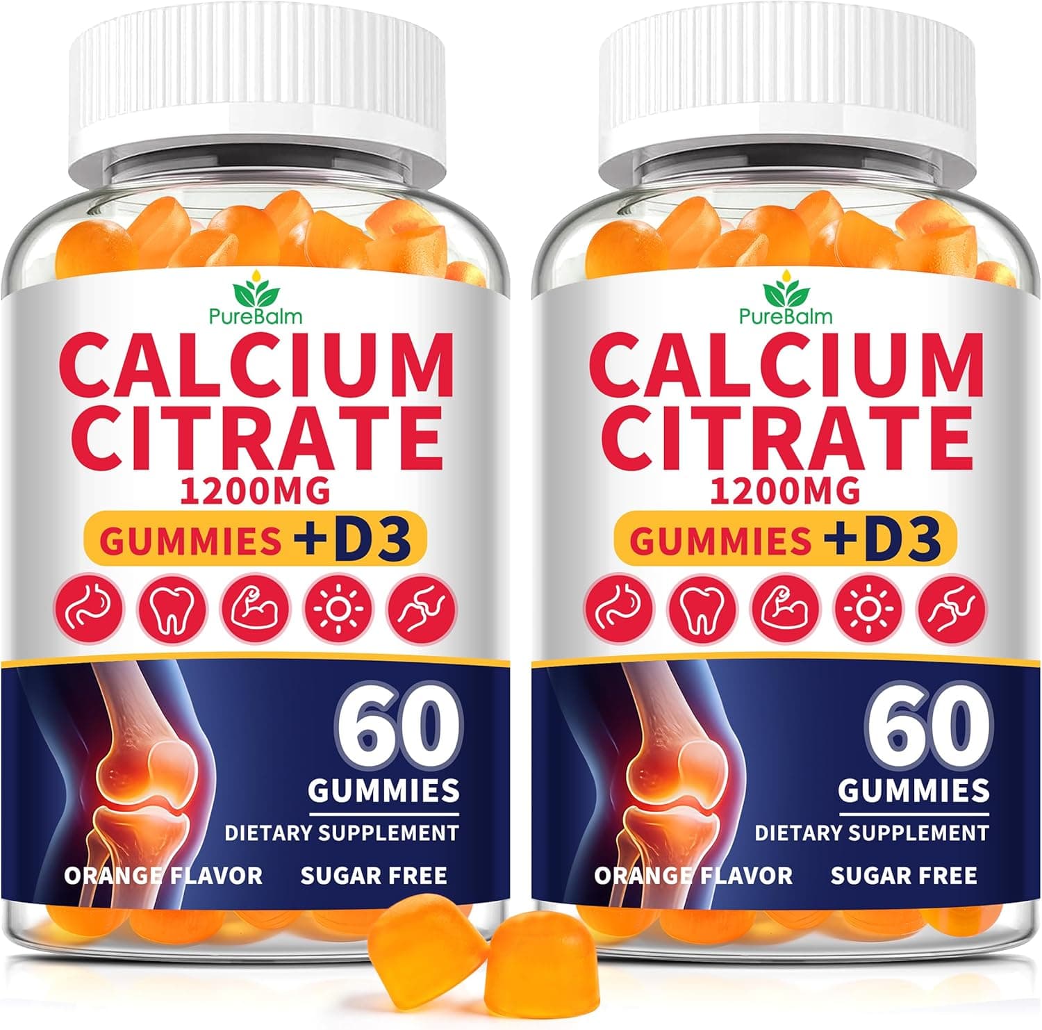 2 Pack-Calcium Citrate 1200mg with Vitamin D3 Gummies…
