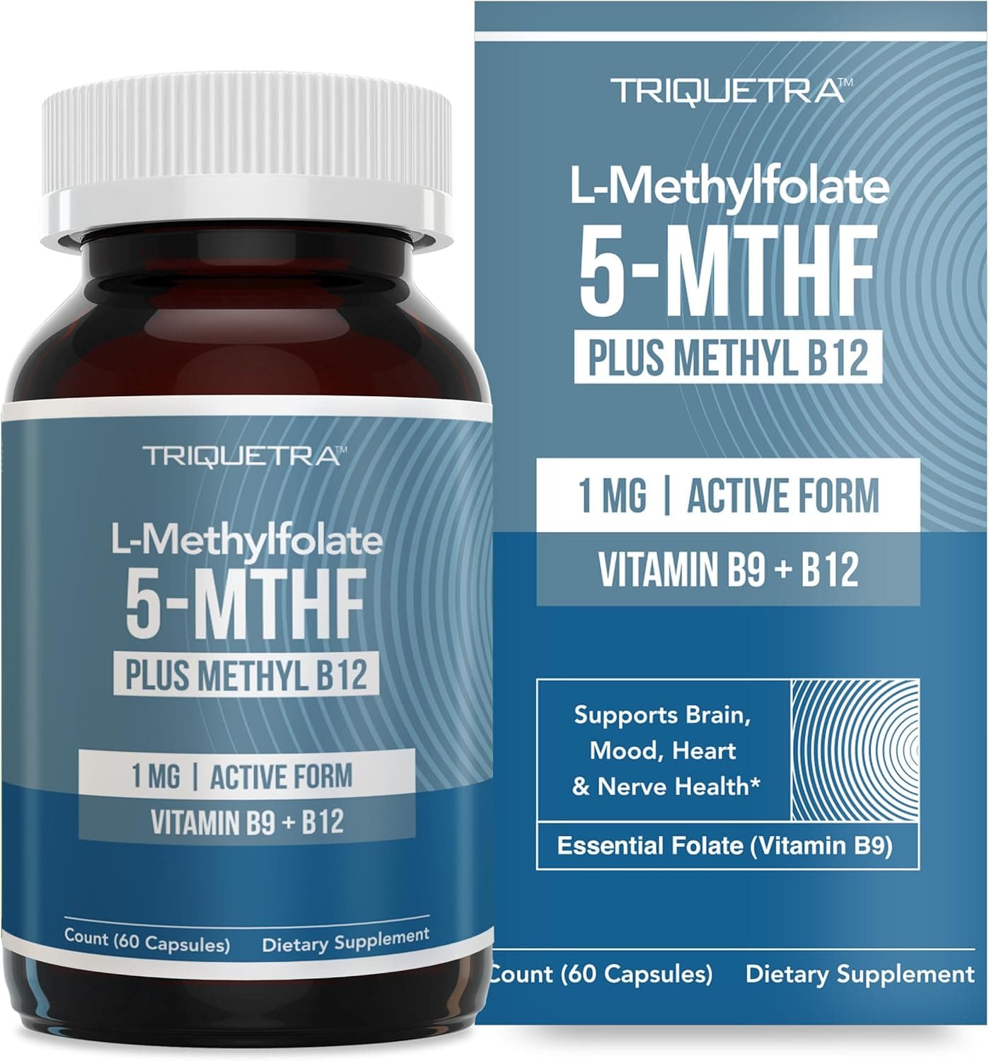 L Methyl Folate 1000 mcg Plus Methyl B12 Cofactor – Active…