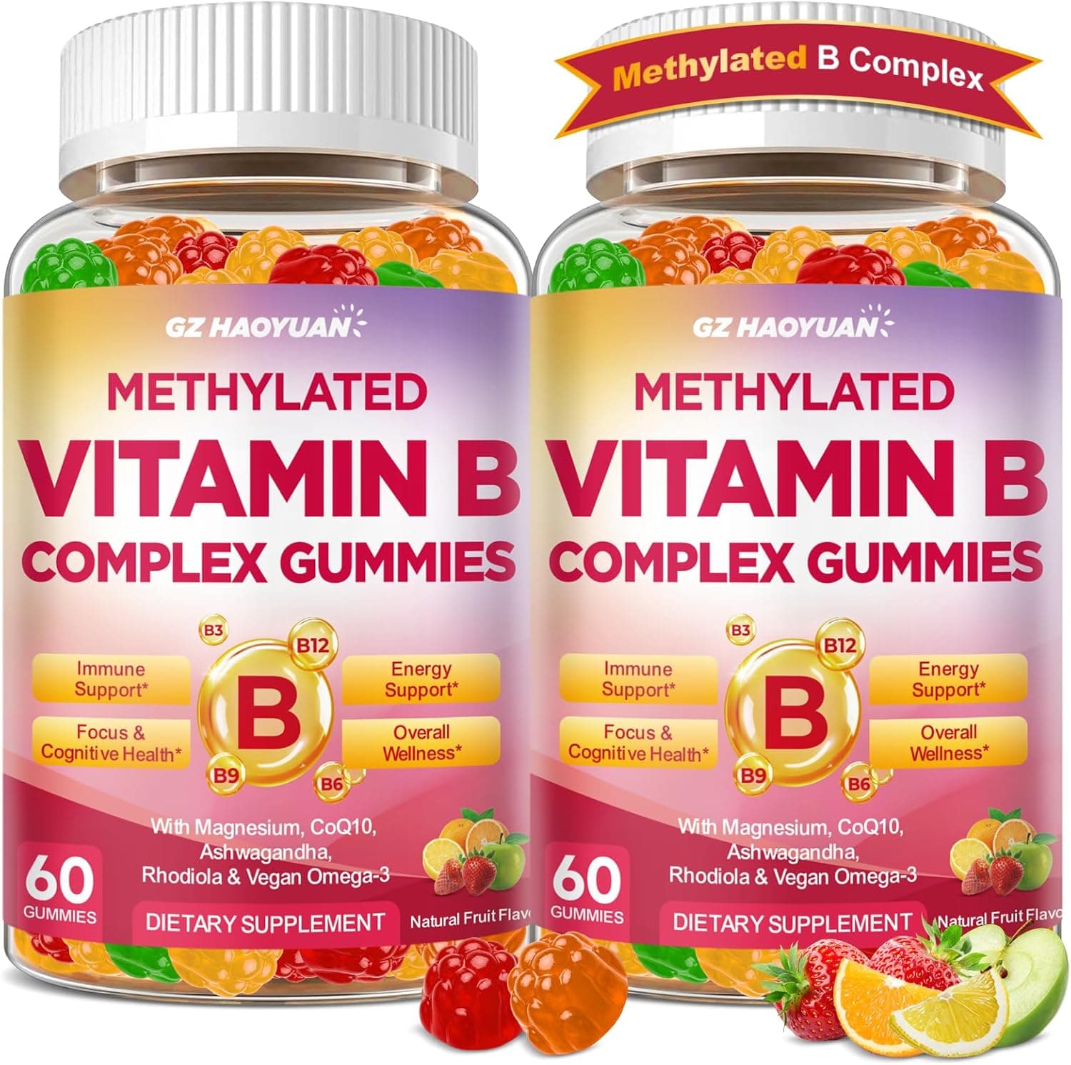 Methylated Vitamin B Complex Gummies for Women & Men…
