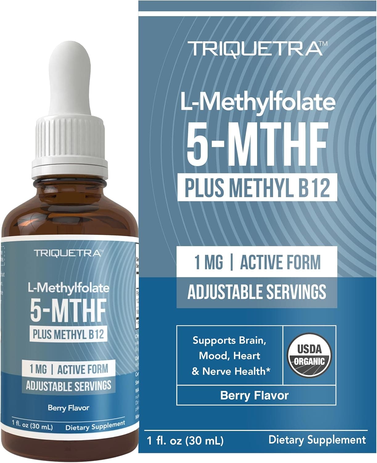 Organic Methyl Folate 1000 mcg + Methyl B12 Cofactor (300…